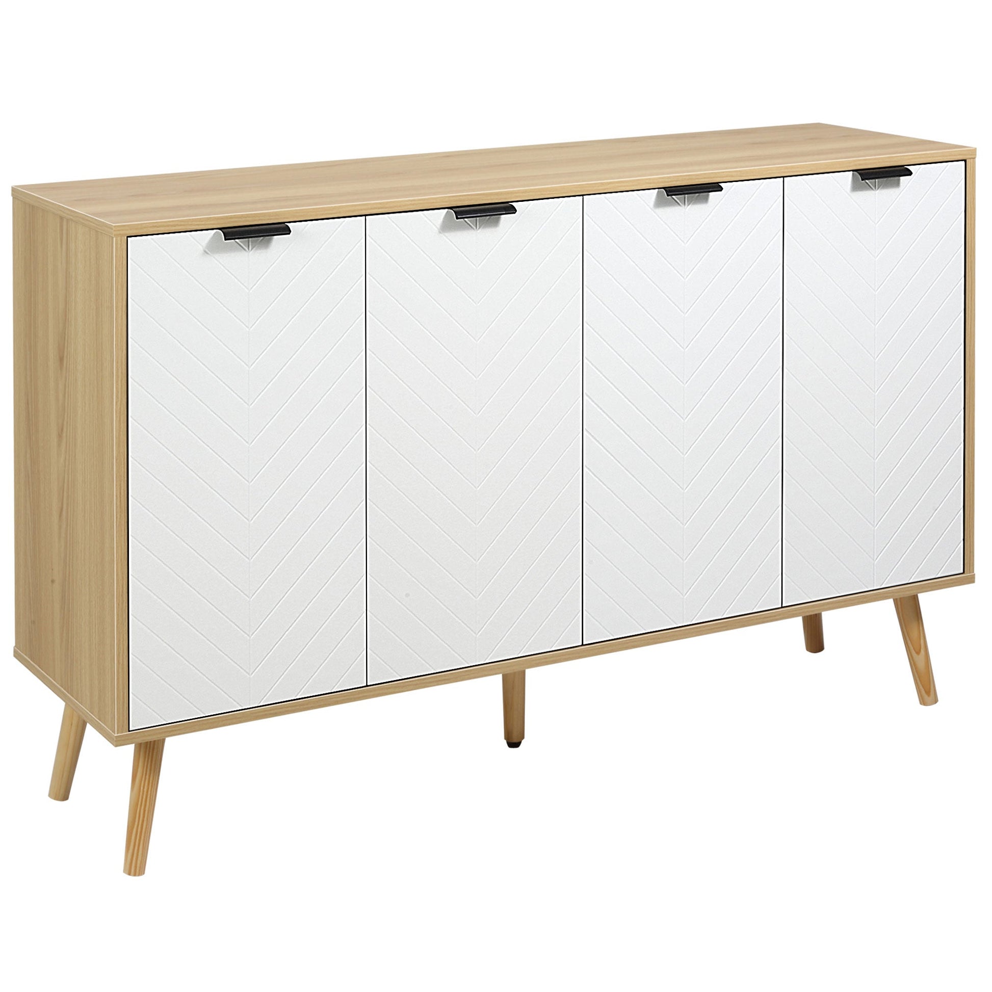 Modern Sideboard, Storage Cabinet, Accent Cupboard with Adjustable Shelves for Kitchen, Dining Room, Living Room, Natural Bar Cabinets Multi Colour  at Gallery Canada