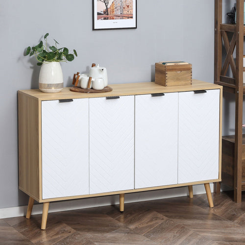 Modern Sideboard, Storage Cabinet, Accent Cupboard with Adjustable Shelves for Kitchen, Dining Room, Living Room, Natural