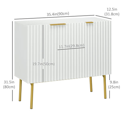 Modern Storage Cabinet Sideboard Buffet Cabinet with Gold Legs for Living Room Dining Room Hallway White Storage Cabinets   at Gallery Canada