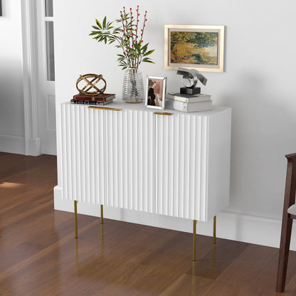 Modern Storage Cabinet Sideboard Buffet Cabinet with Gold Legs for Living Room Dining Room Hallway White Storage Cabinets   at Gallery Canada