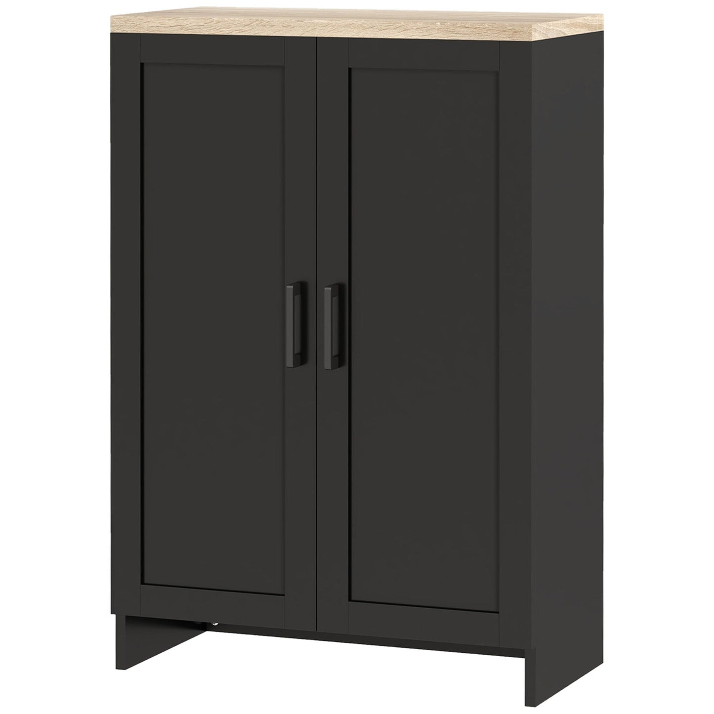 Modern Storage Cabinet with Doors and Adjustable Shelf for Kitchen, Living room, 23.6" x 11.8" x 35.4", Black Storage Cabinets Black  at Gallery Canada