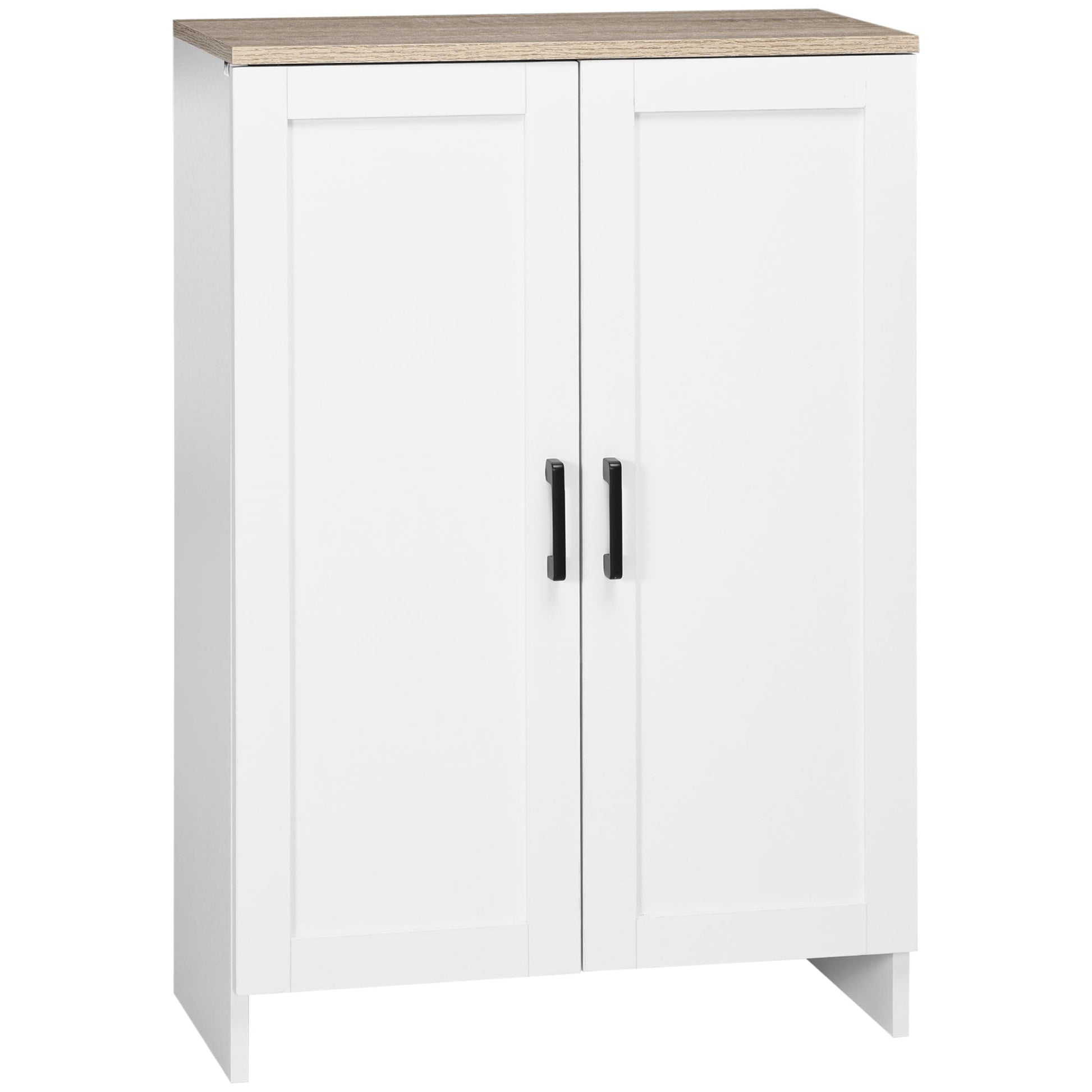 Modern Storage Cabinet with Doors and Adjustable Shelf for Kitchen, Living room, 23.6" x 11.8" x 35.4", White Storage Cabinets White  at Gallery Canada