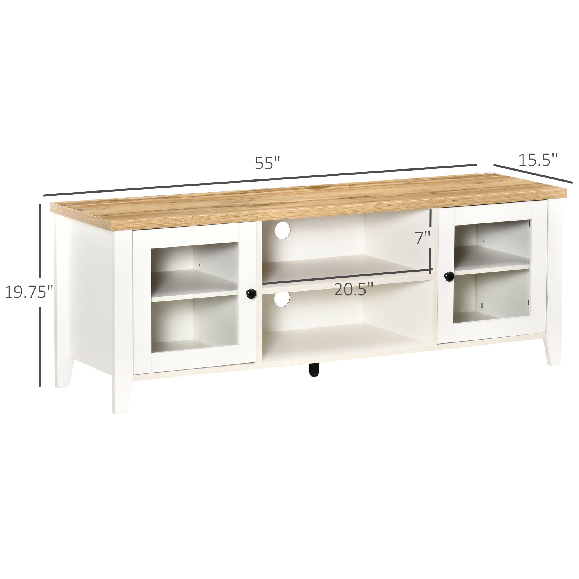 Wood TV Console Table with Storage for TVs up to 60