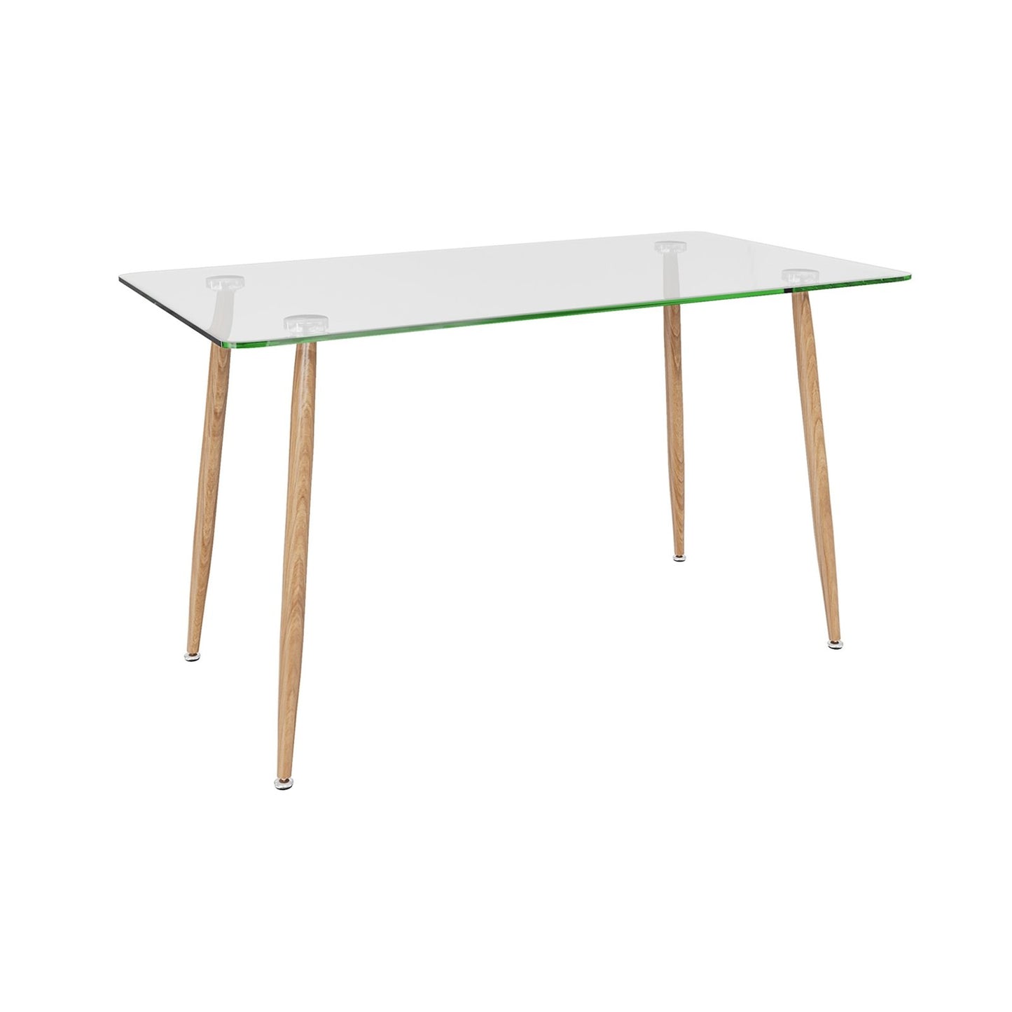 Modern Glass Rectangular Dining Table with Metal Legs, Natural Dining Tables   at Gallery Canada