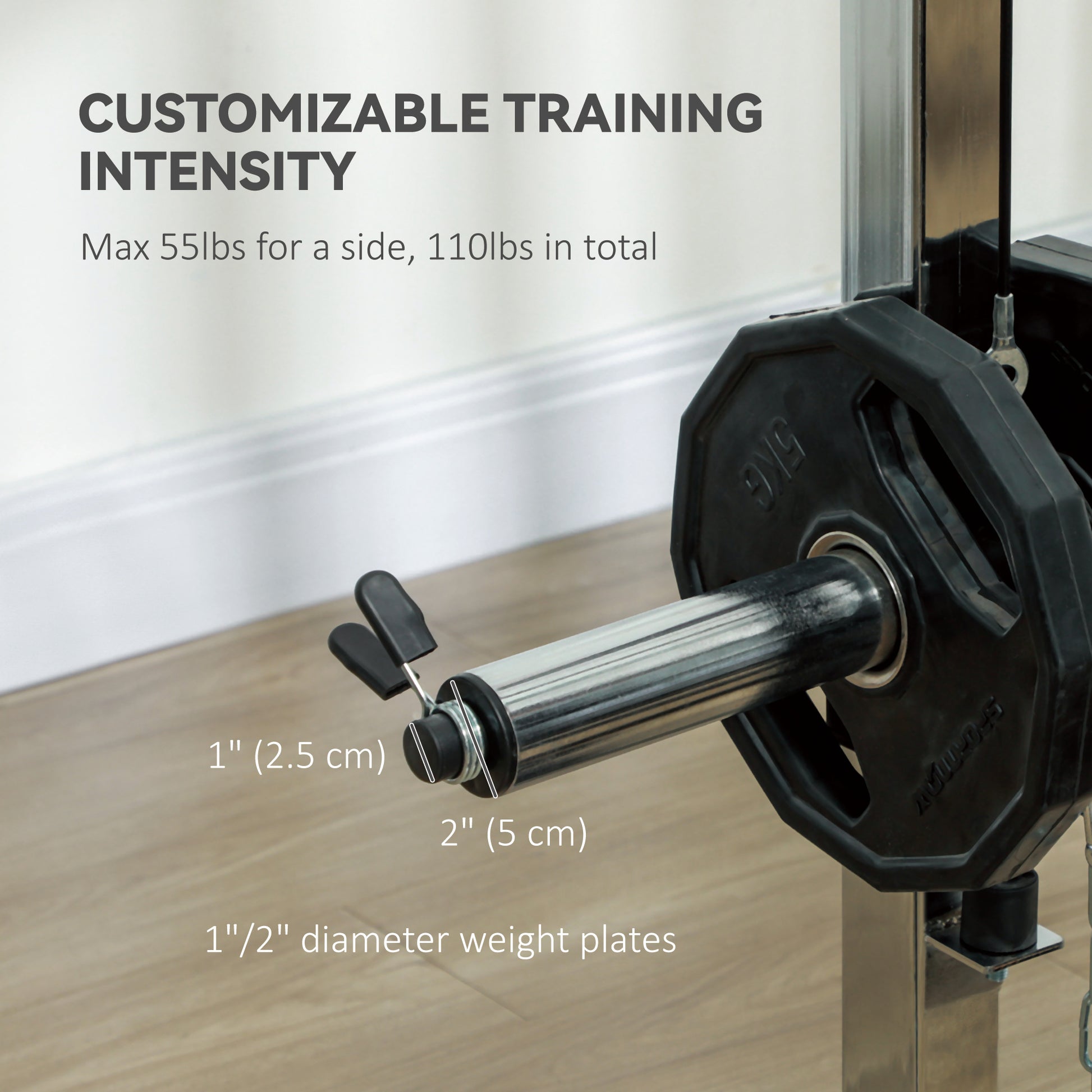 3 In 1 Smith Machine with Dual Cable Pulley System, Chest Press Station, 17-Level Squat Rack and Barbell Bar Power Towers   at Gallery Canada