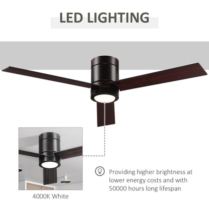 Mount Ceiling Fan with Light, Modern Indoor LED Lighting Fan with Remote Controller, for Bedroom, Living Room, Brown Floor Lamps & Ceiling Fan Lights   at Gallery Canada