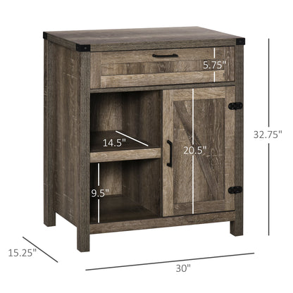 Rustic Barn Door Storage Cabinet Modern Farmhouse Buffet Sideboard for Kitchen &; Dining Room Dark Oak Bar Cabinets   at Gallery Canada