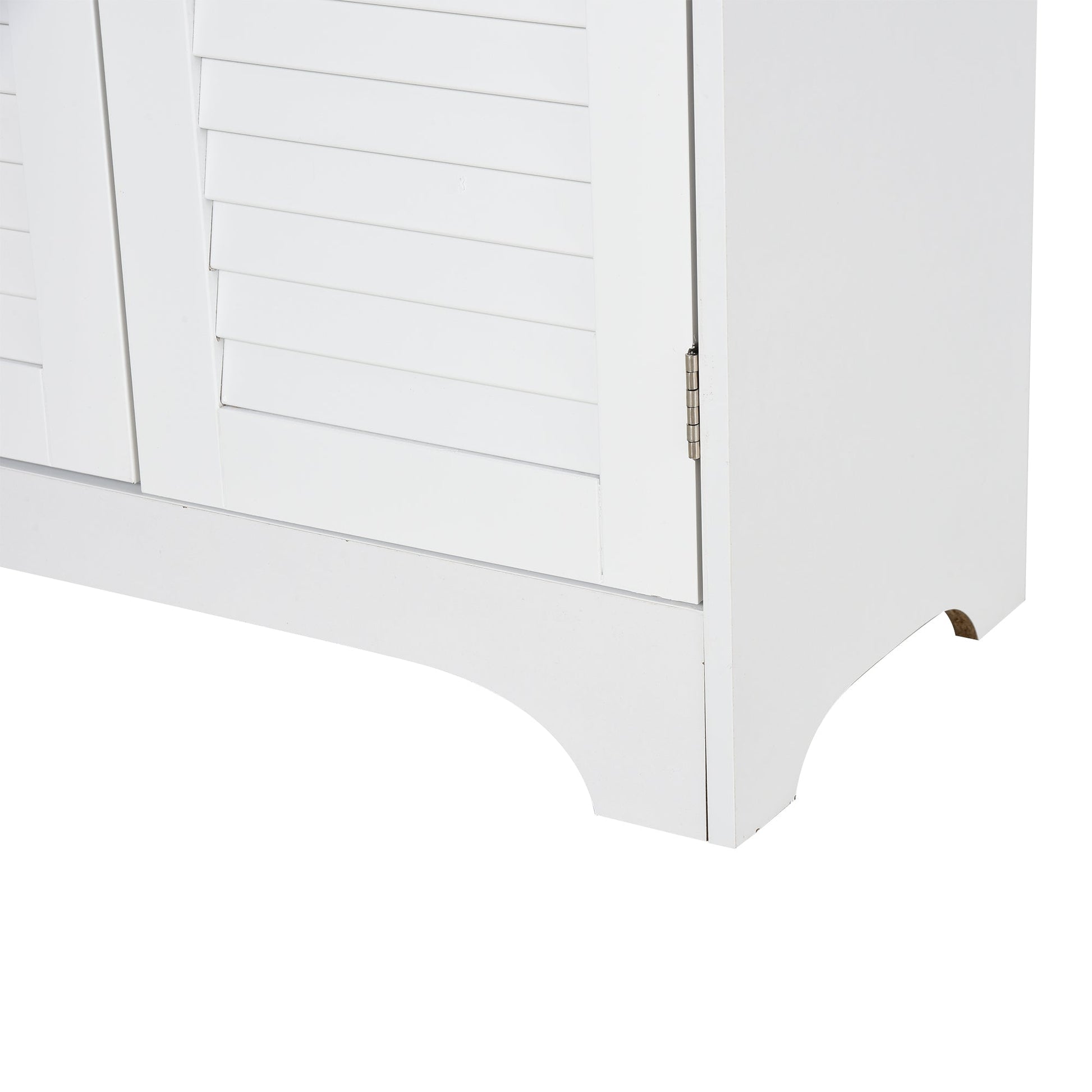 Tall Bathroom Storage Cabinet, Slim Bathroom Cabinet with 4 Shutter Doors and Adjustable Shelves, Toilet Vanity Cabinet, Narrow Organizer, White Bathroom Cabinets   at Gallery Canada