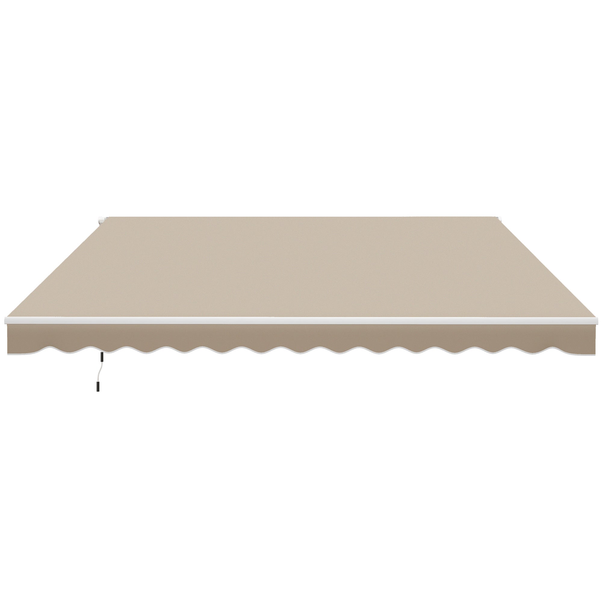 12' x 10' Retractable Awning Patio UV Resistant Fabric and Aluminum Frame for Deck, Balcony, Yard, Cream White Deck Awnings at Gallery Canada
