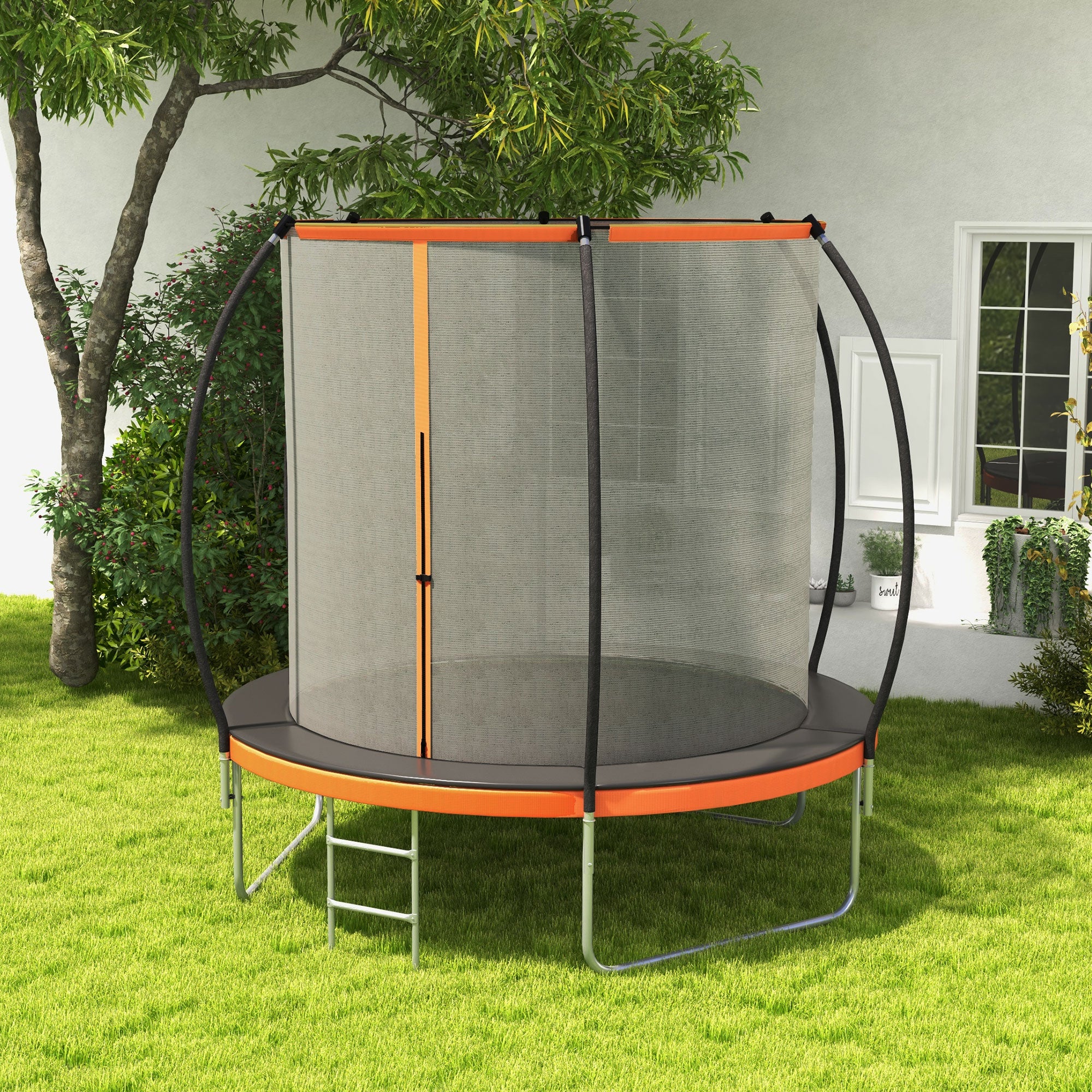 10ft Outdoor Trampoline with Enclosure Net and Ladder, Backyard Fitness Trampoline for Teens and Adults Trampolines at Gallery Canada