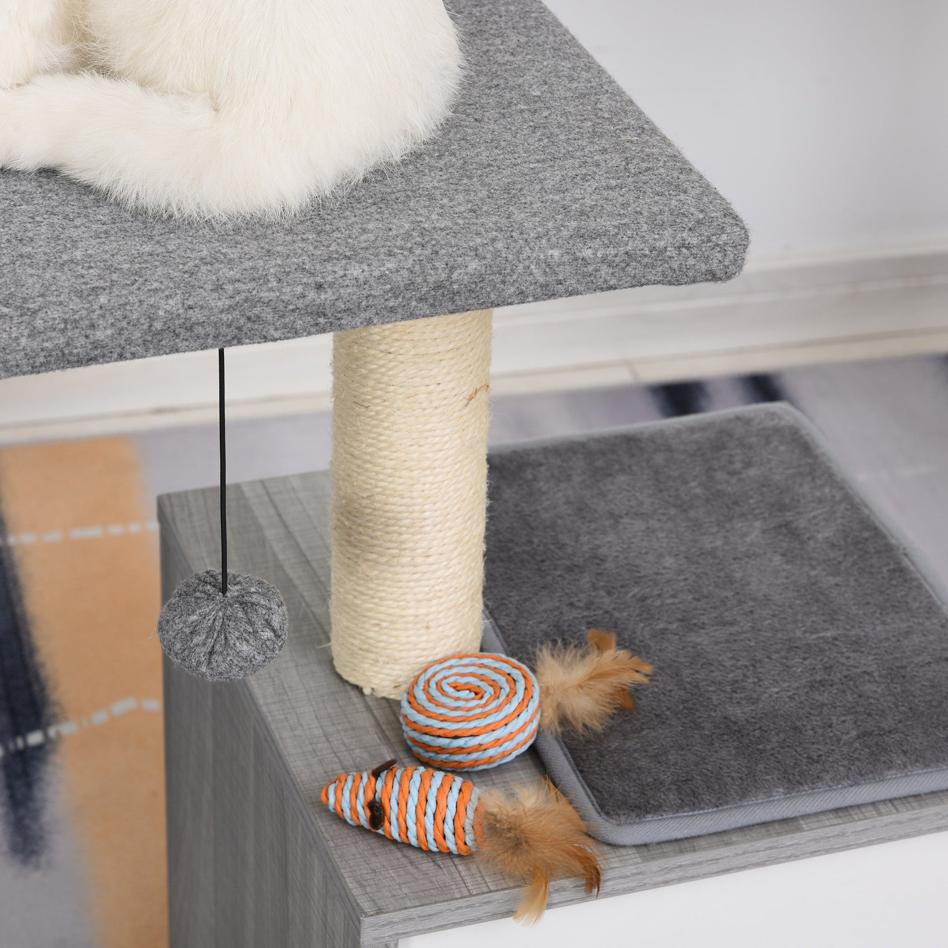 Multi-level Cat Tree Condo with Sisal-Covered Scratching Posts Grey Cat Posts   at Gallery Canada