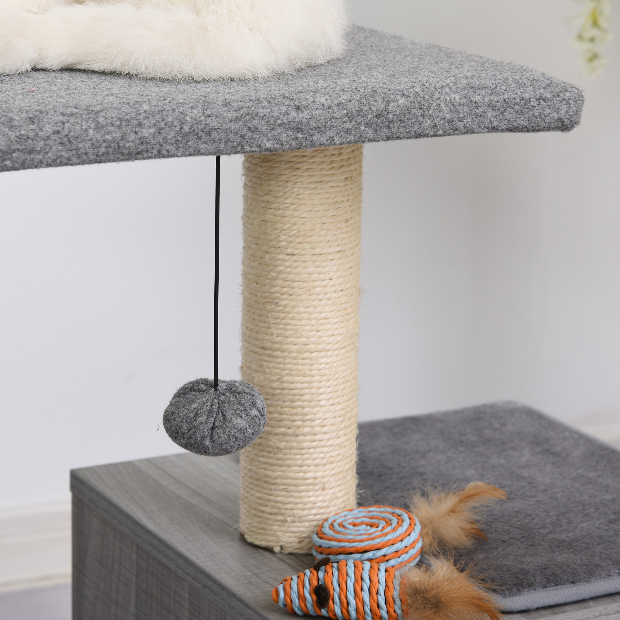 Multi-level Cat Tree Condo with Sisal-Covered Scratching Posts Grey Cat Posts   at Gallery Canada