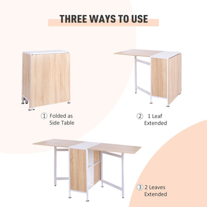 Multi-use Space Saving Folding Dining Table with Hideaway Shelves for Kitchen, Dining, Study and Office Bar Tables & Dining Tables   at Gallery Canada