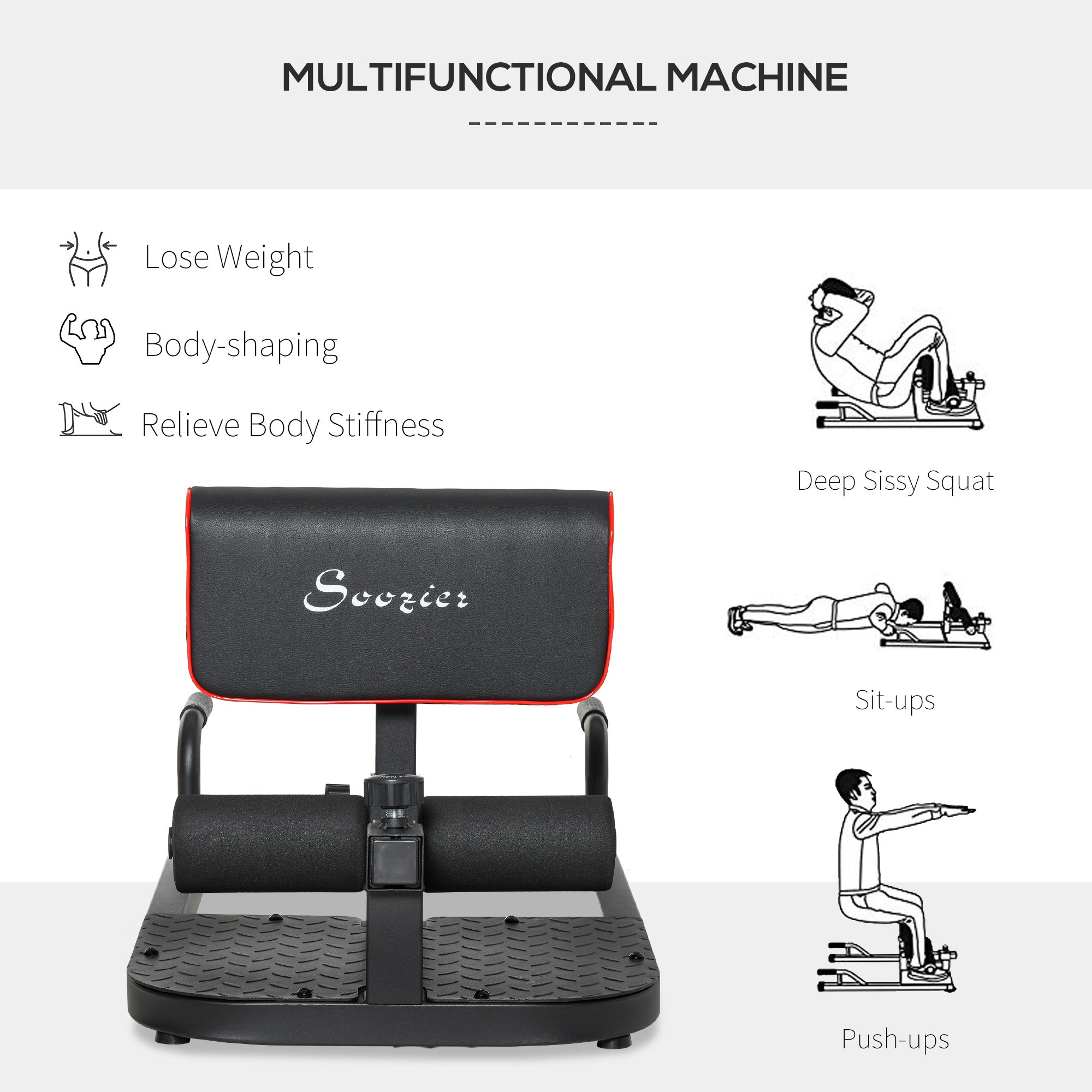 Multifunctional Adjustable Squat Machine Home Gym Black Squat Machine   at Gallery Canada