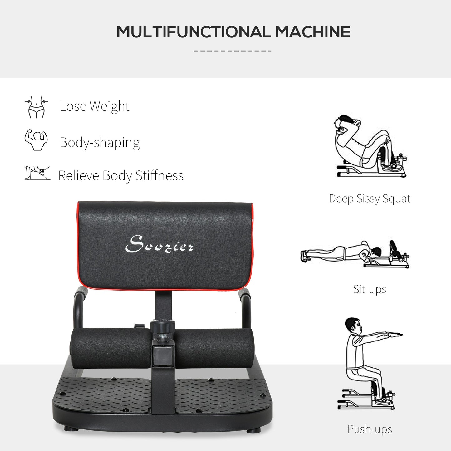 Multifunctional Adjustable Squat Machine Home Gym Black Squat Machine   at Gallery Canada