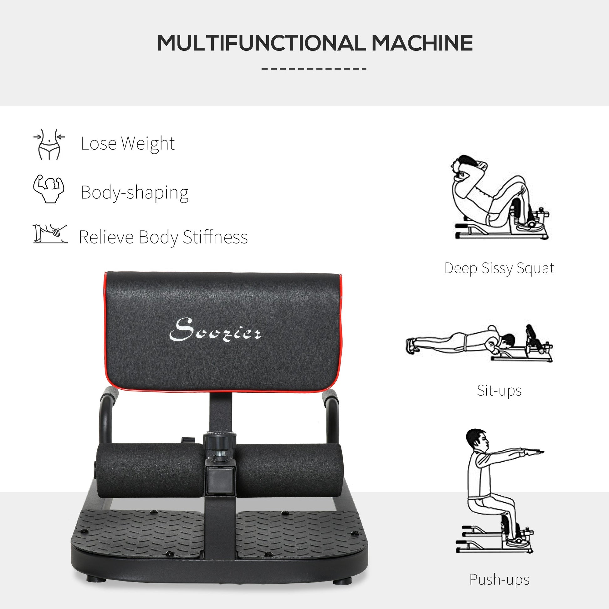 Multifunctional Adjustable Squat Machine Home Gym Black - Gallery Canada