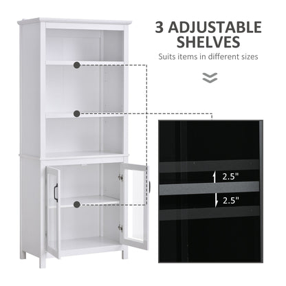 Multifunctional Storage Cabinet Bookcase with Adjustable Shelves Display Rack for Study, Kitchen, Living Room, White White Bookshelves   at Gallery Canada