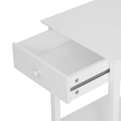 Multipurpose Bedside Table Night Stand W/ Drawer and Storage Shelf End Side Table Bedroom White Side Tables   at Gallery Canada