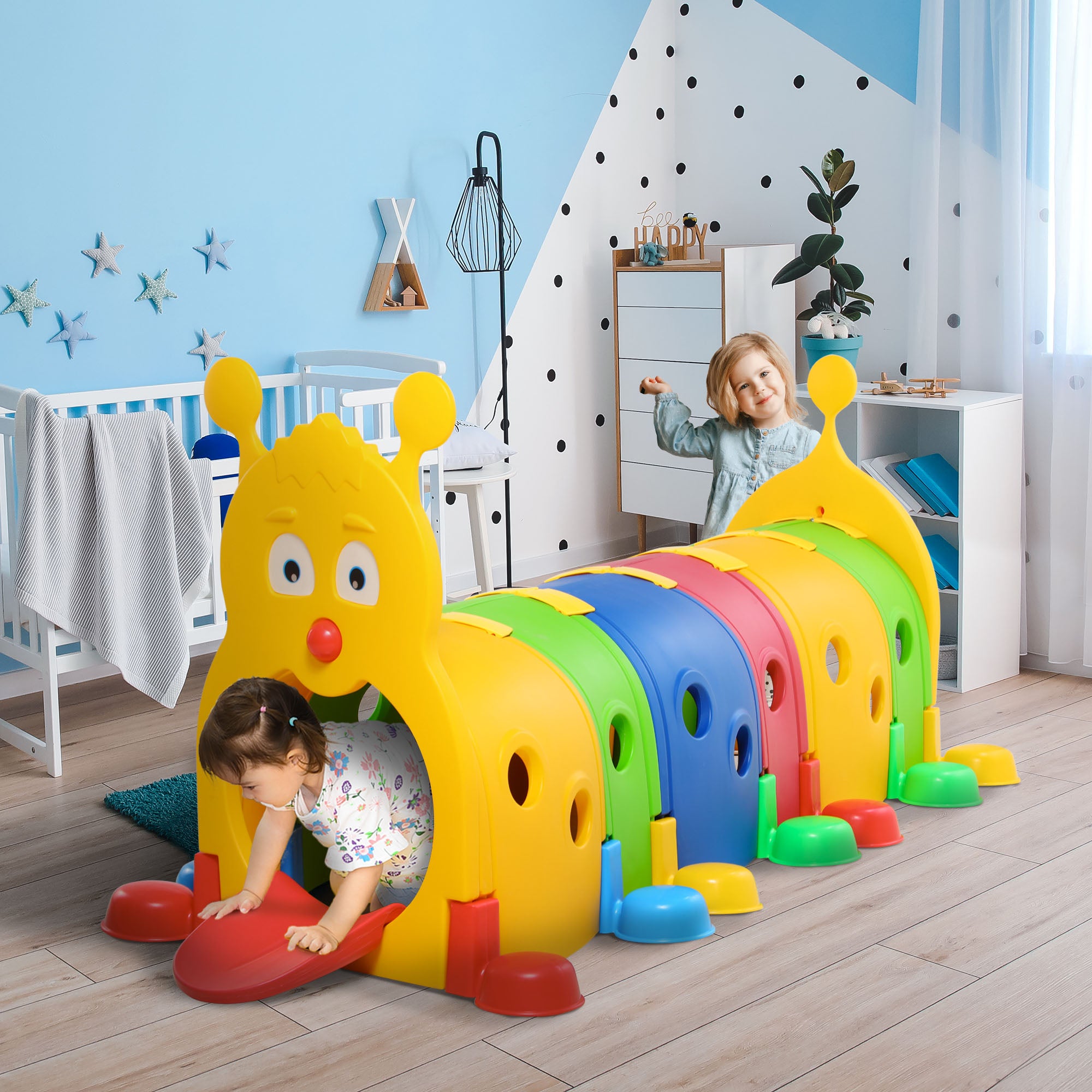Caterpillar Design Tunnel for Kids to Crawl Through, for 3-6 Years, Multicoloured Children's Play Tunnels at Gallery Canada