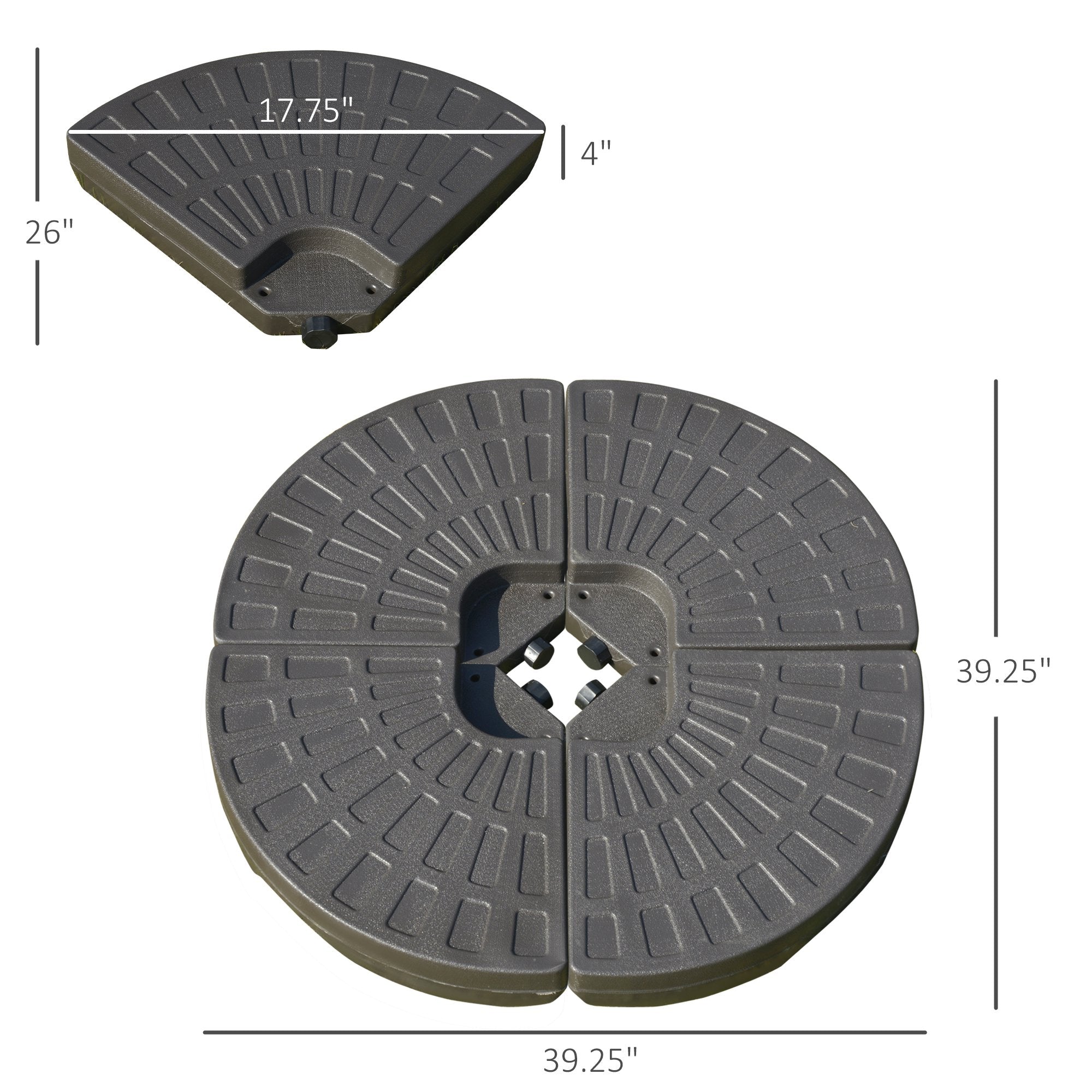 4-Piece Cantilever Offset Patio Umbrella Circular Base Stand w/Carry Handles Water &; Sand Filled Umbrella Bases   at Gallery Canada