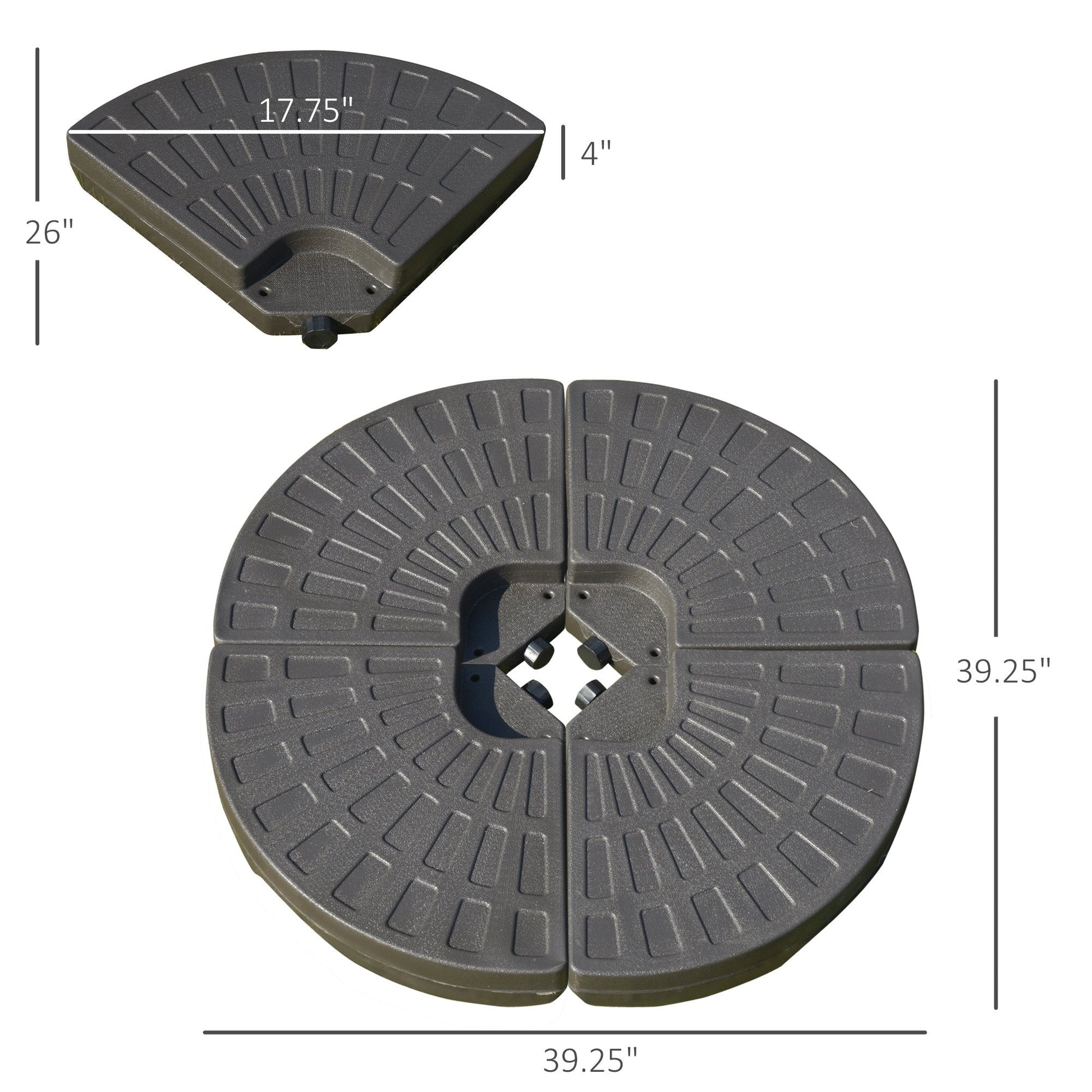 4-Piece Cantilever Offset Patio Umbrella Circular Base Stand w/Carry Handles Water &; Sand Filled Umbrella Bases   at Gallery Canada