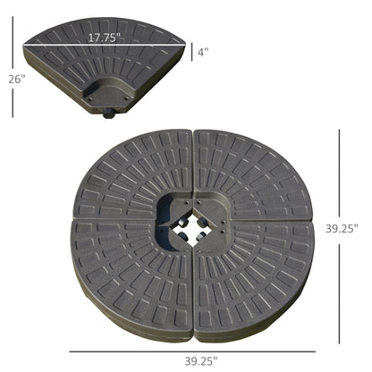 4-Piece Cantilever Offset Patio Umbrella Circular Base Stand w/Carry Handles Water &; Sand Filled Umbrella Bases   at Gallery Canada