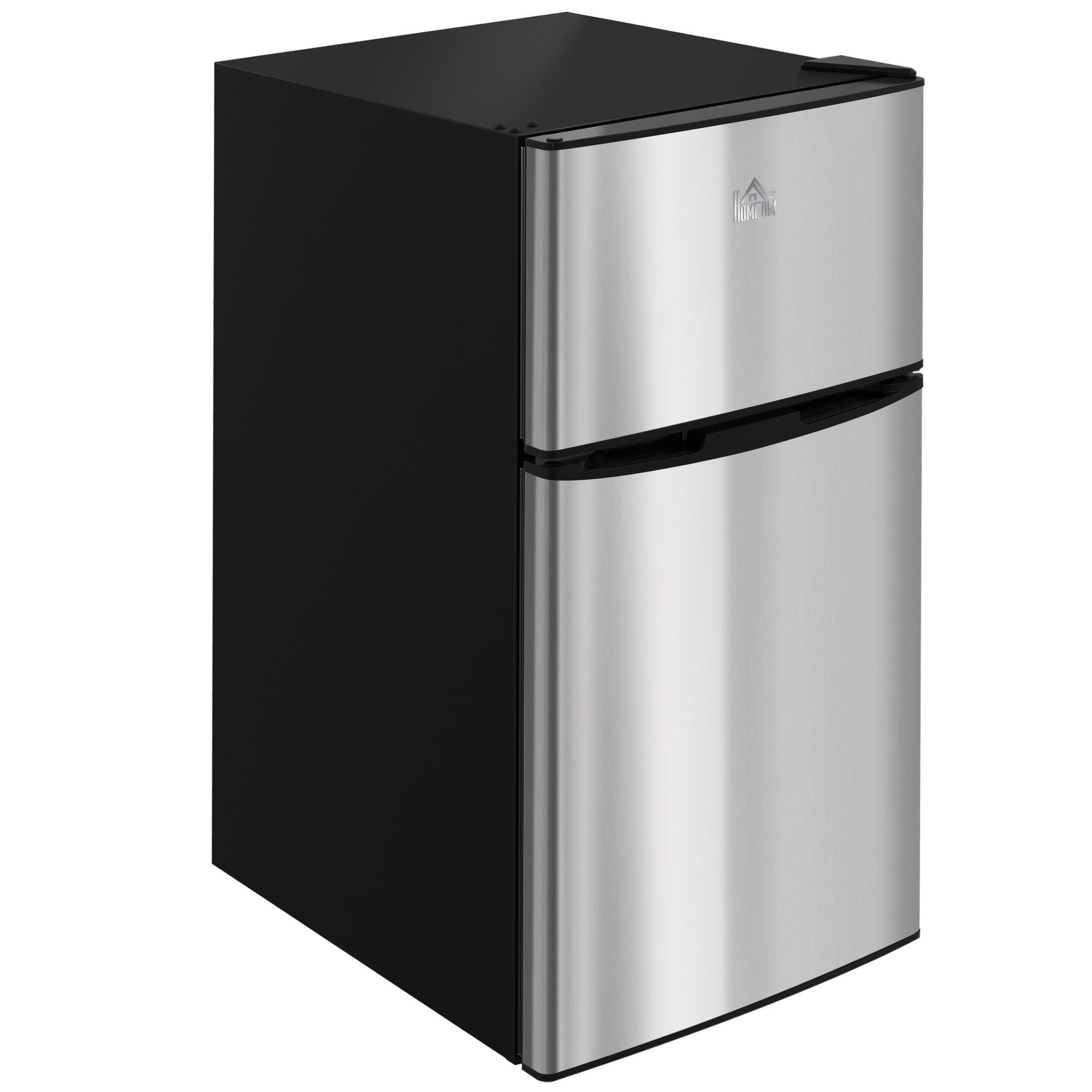 3.2 Cu Ft Compact Refrigerator, Mini Fridge with Freezer, Adjustable Shelves and Reversible Doors for Bedroom, Silver Small Kitchen Appliances at Gallery Canada