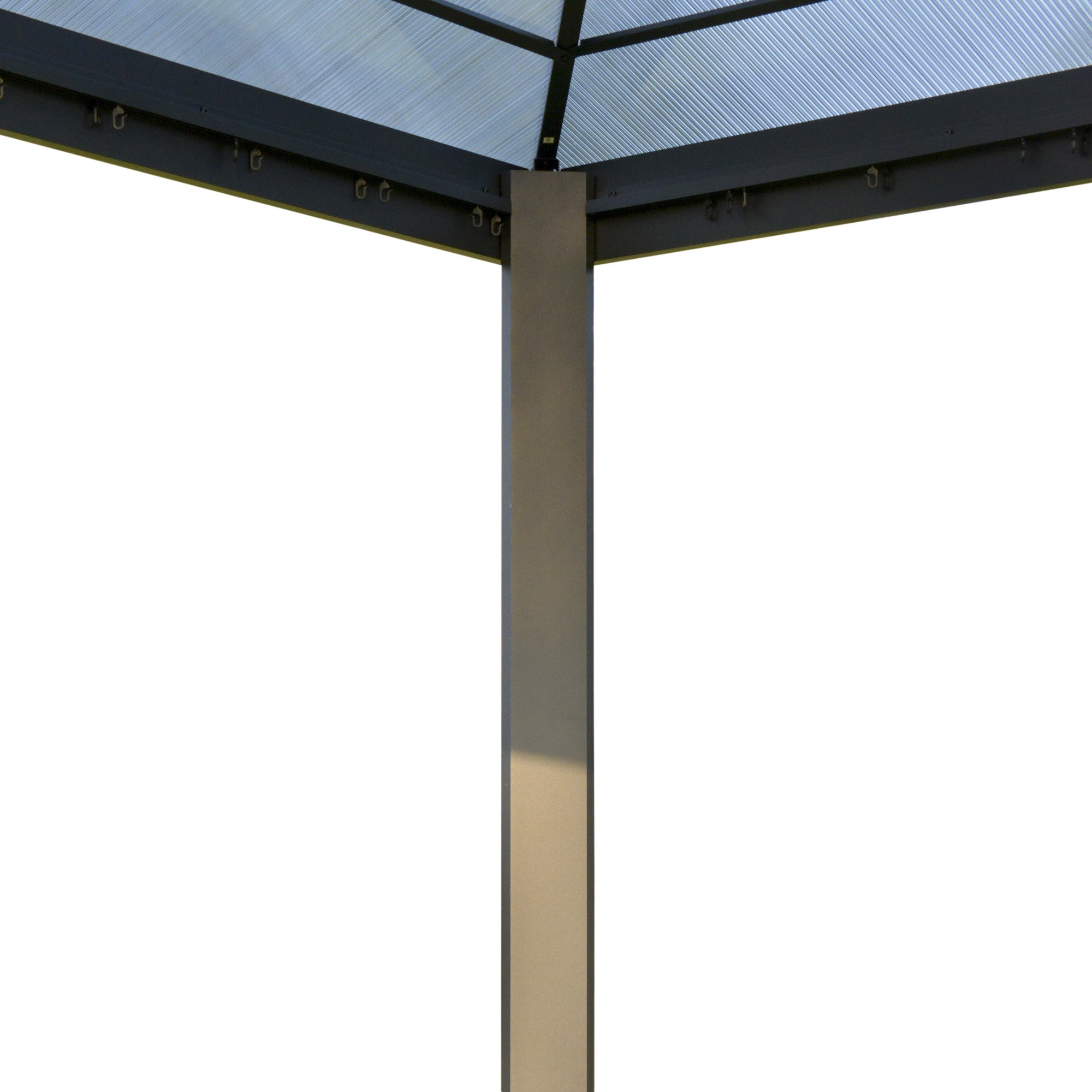 10x10ft Hardtop Gazebo with Aluminum Frame, Polycarbonate Gazebo Canopy with Curtains and Netting Gazebos at Gallery Canada