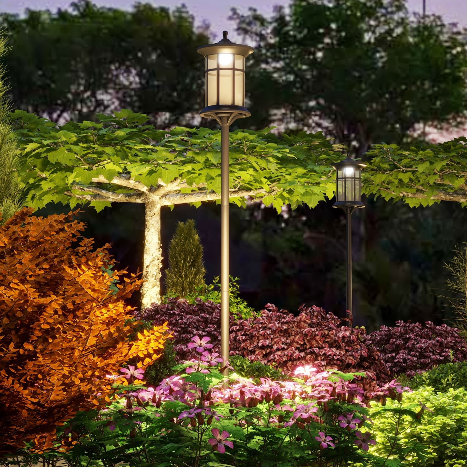 72" Solar Post Light, Cool White LED Outdoor Lamp, Waterproof IP44 for Patio, Garden, Backyard, Pathway Solar Post Lamps   at Gallery Canada