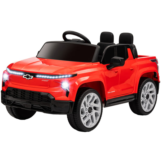 12V CHEVROLET SILVERADO EV RST Licensed Kids Car w/ Remote, Spring Suspension, Soft Start, Training Wheels, Red Electric Toy Cars   at Gallery Canada