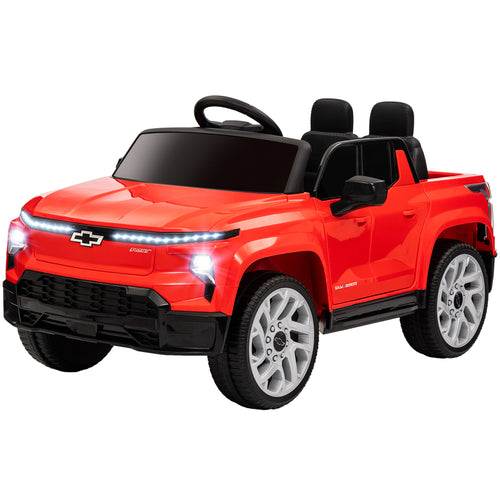 12V CHEVROLET SILVERADO EV RST Licensed Kids Car w/ Remote, Spring Suspension, Soft Start, Training Wheels, Red