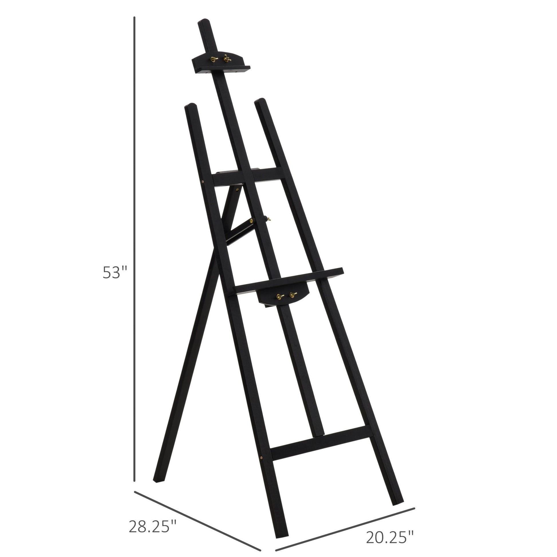 55" Beech Wood Adjustable Folding Art Easel Stand that Tilts up to 75° with Sturdy Material, Black Dress Form & Mannequins   at Gallery Canada