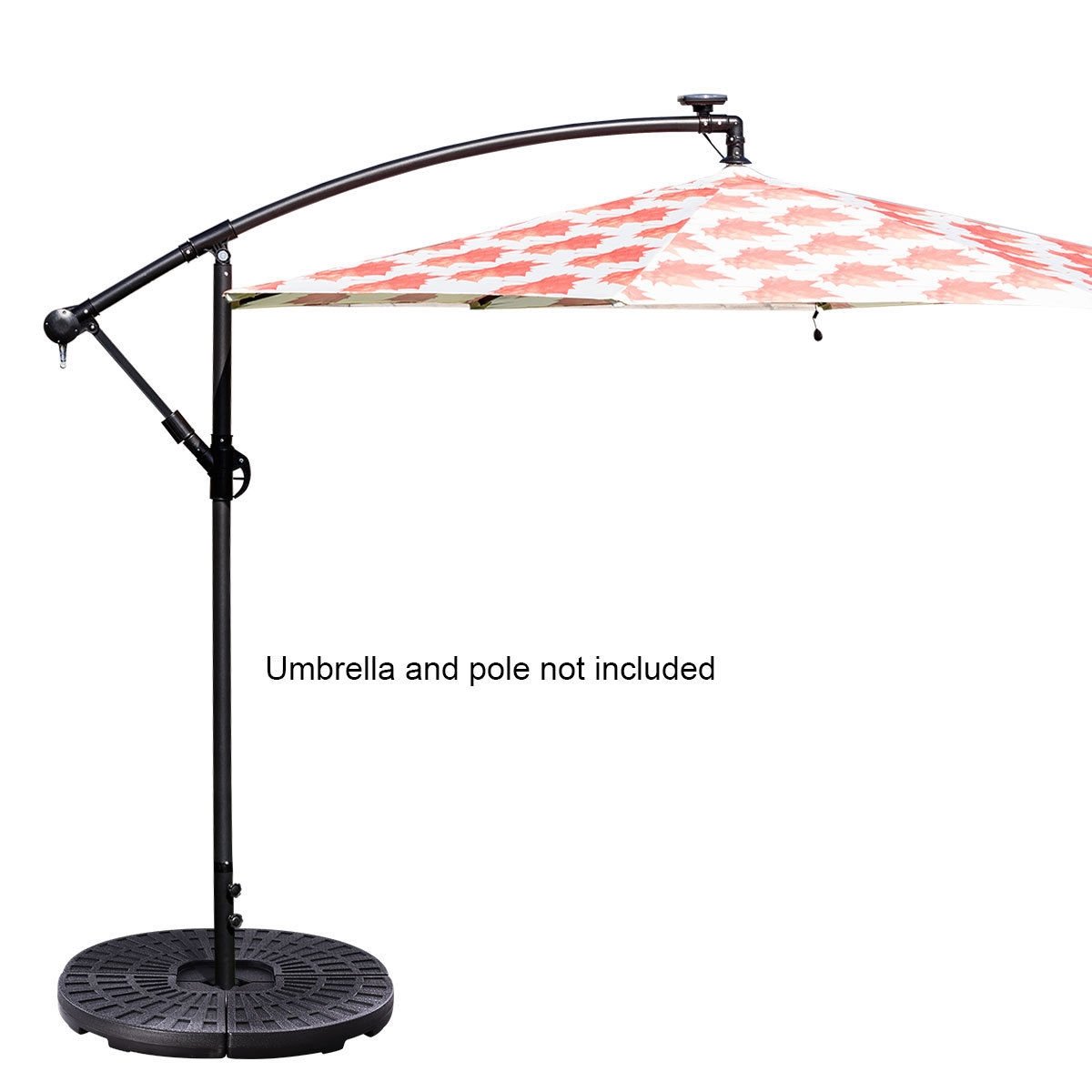 4 Pieces Round Cantilever Umbrella Base with Carry Handles for Garden, Black Outdoor Umbrella Bases   at Gallery Canada