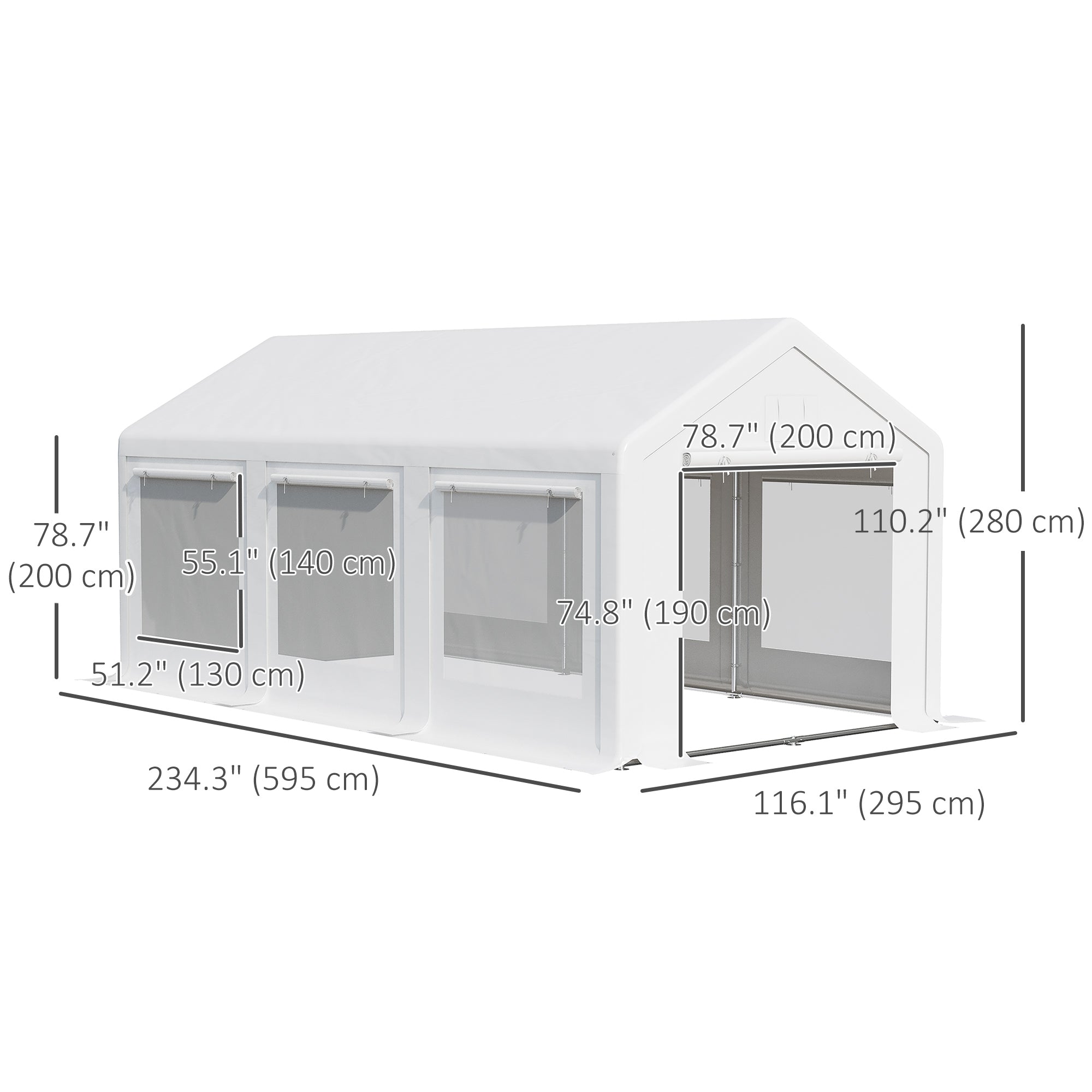 20' x 10' Party Tent Canopy, Gazebo Tent with 6 Removable Side Walls and Windows for Outdoor Event, White Canopy Tents at Gallery Canada