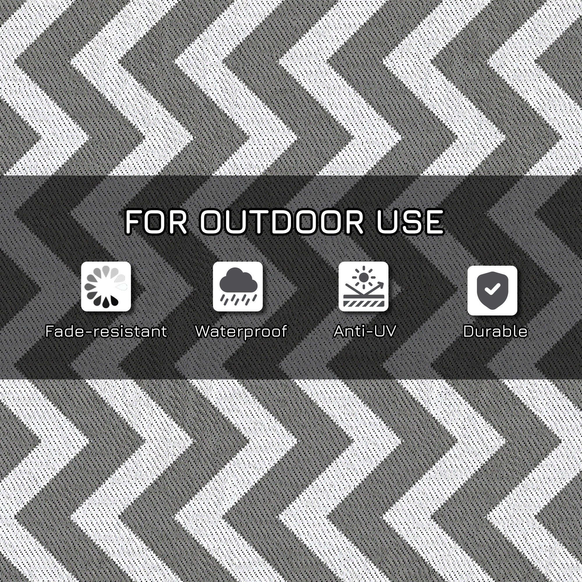 Reversible Outdoor RV Rug, Patio Floor Mat, 4' x 6' Plastic Straw Rug for Backyard, Deck, Beach, Camping, Grey &; White Garden Decor at Gallery Canada