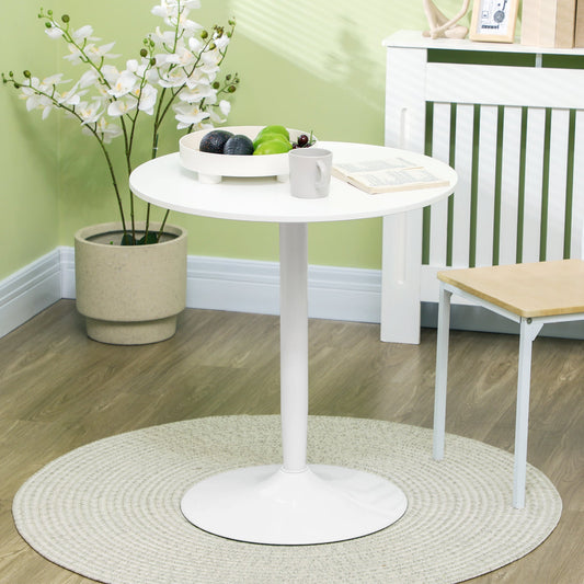 Round Dining Table for 2, Modern Kitchen Table with Painted Top and Steel Base for Living Room, Dining Room, White Bar Tables & Dining Tables White  at Gallery Canada