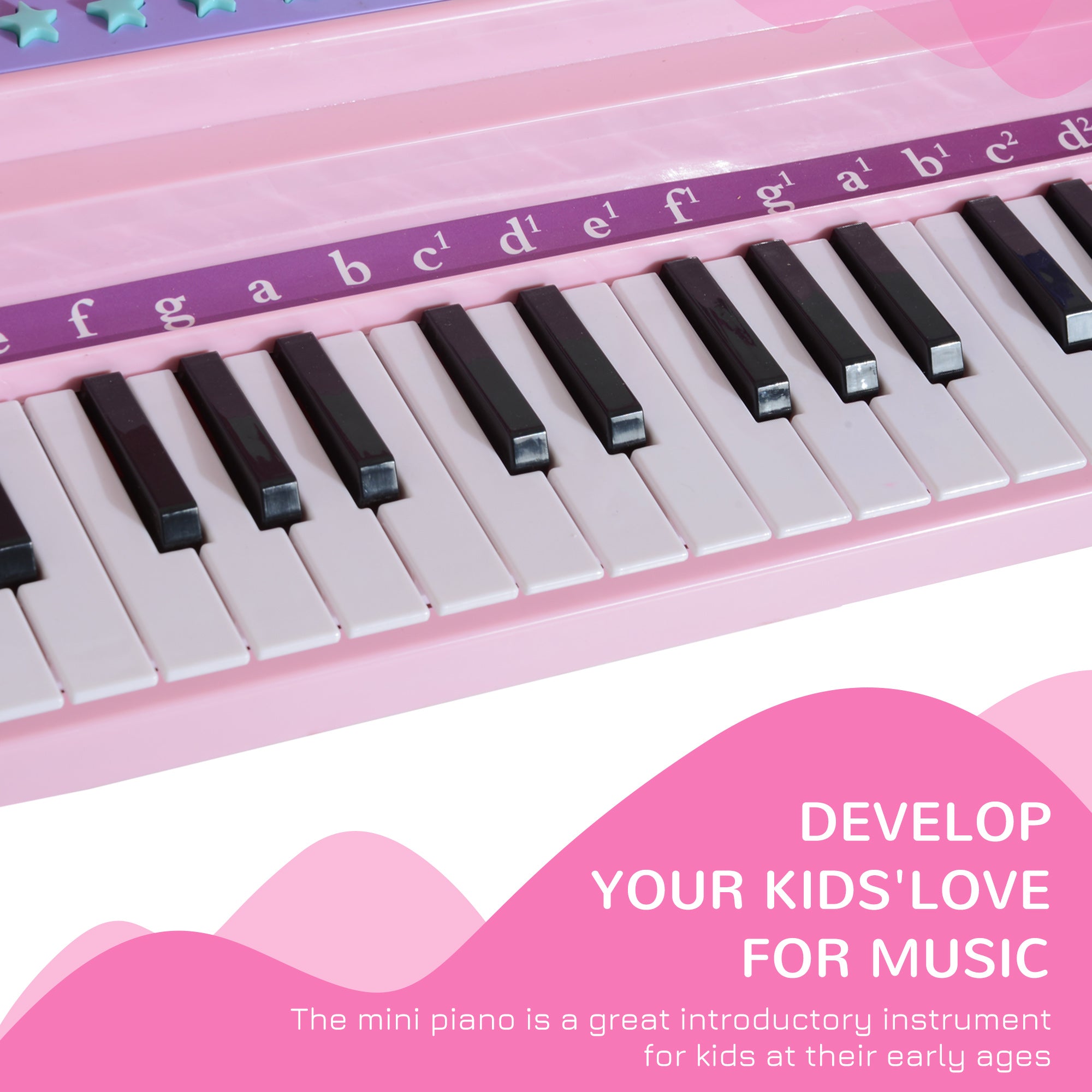Mini Electronic Musical Piano 37 Key Keyboard Multifunction Kids Toy with Microphone Stool (Pink) Electronic Musical Pianos at Gallery Canada