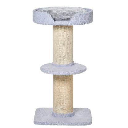 Cat Tree Kitty Tower with Sisal Mat Scratching Post, Cat Bed, Cushion, Perch, 18" x 18" x 36", Light Blue Cat Trees at Gallery Canada