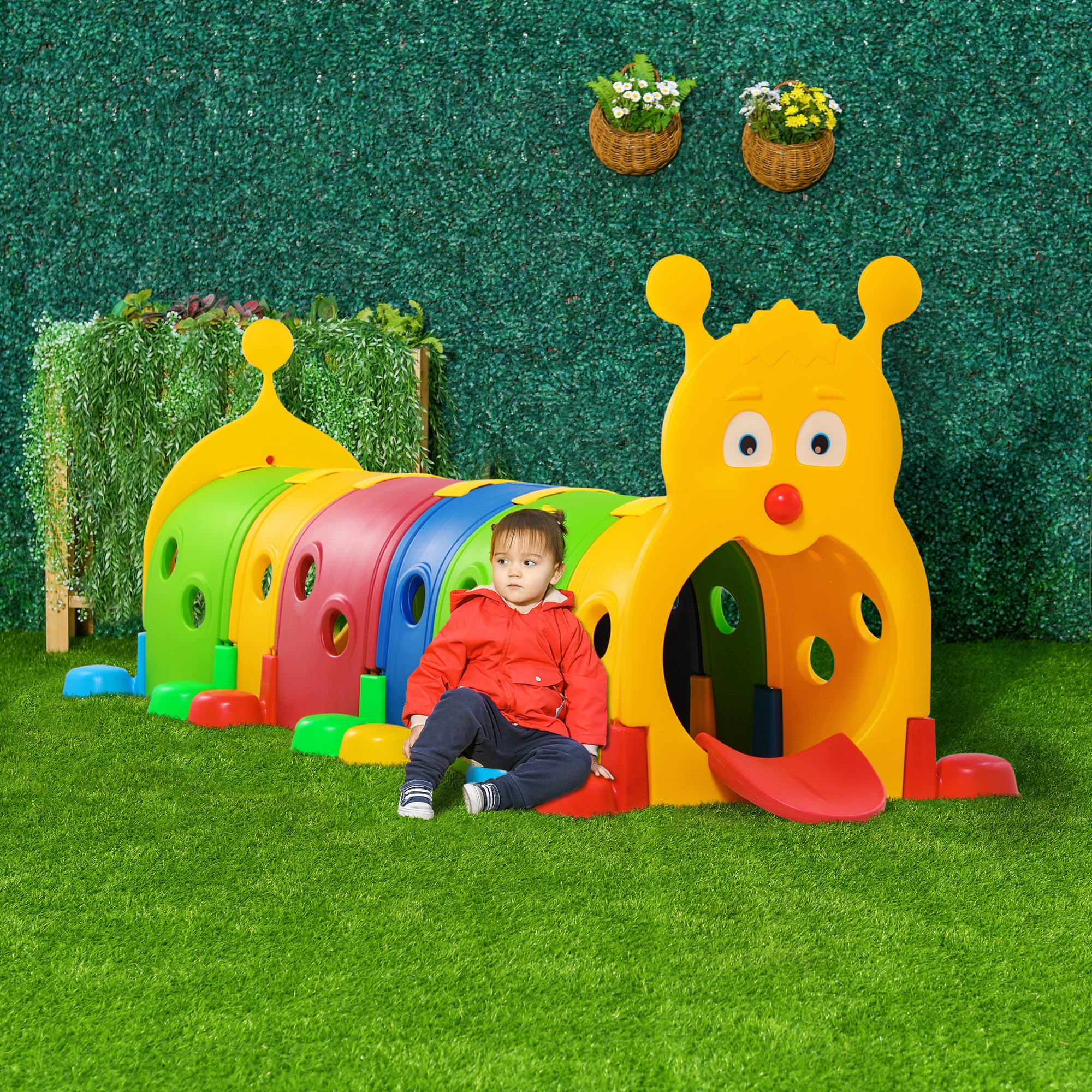 Caterpillar Design Tunnel for Kids to Crawl Through, for 3-6 Years, Multicoloured Children's Play Tunnels at Gallery Canada