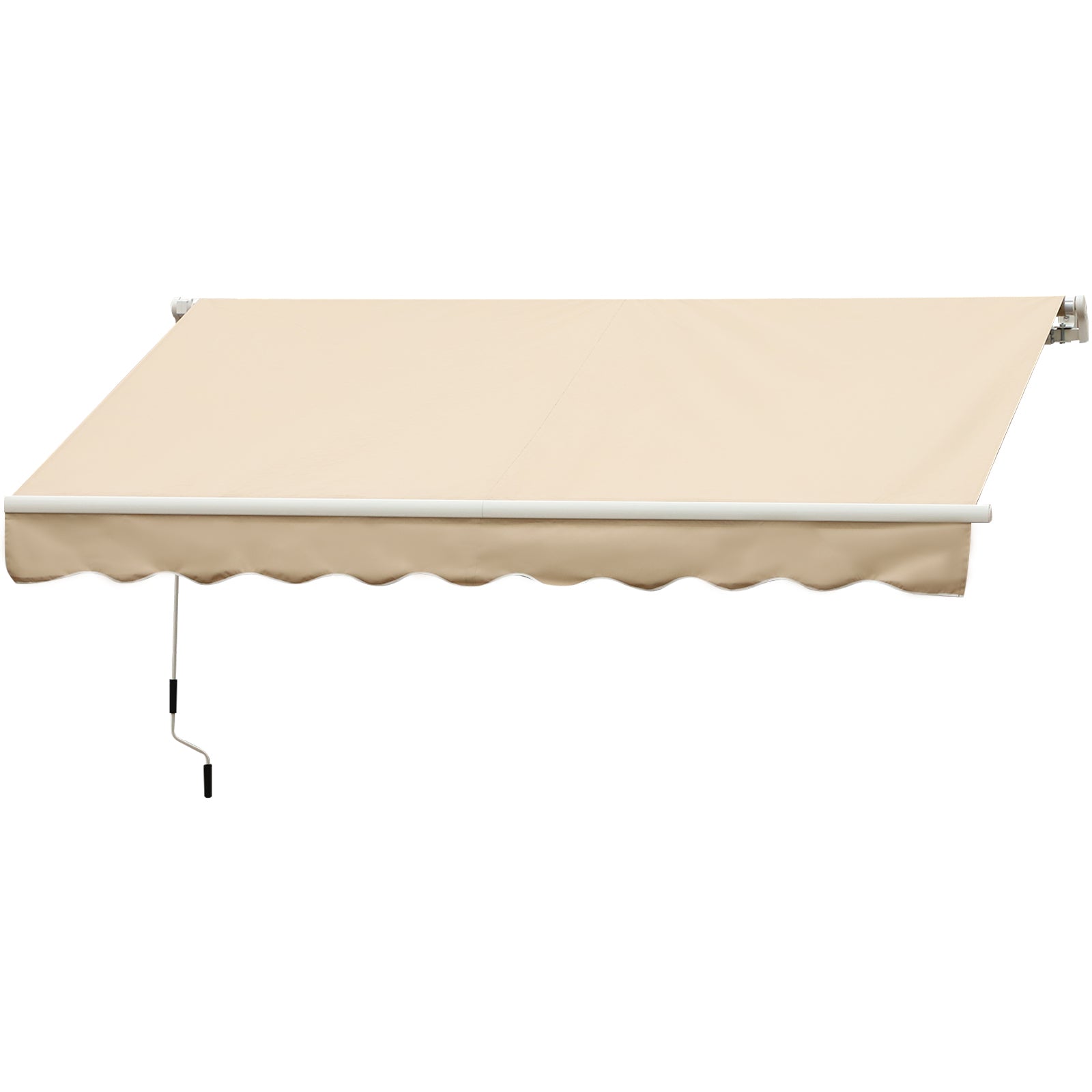 10' x 8' Manual Retractable Awning, Sun Shade Shelter Canopy, with Aluminum Frame and UV Protection for Patio Deck Yard Window Door, Beige Deck Awnings at Gallery Canada