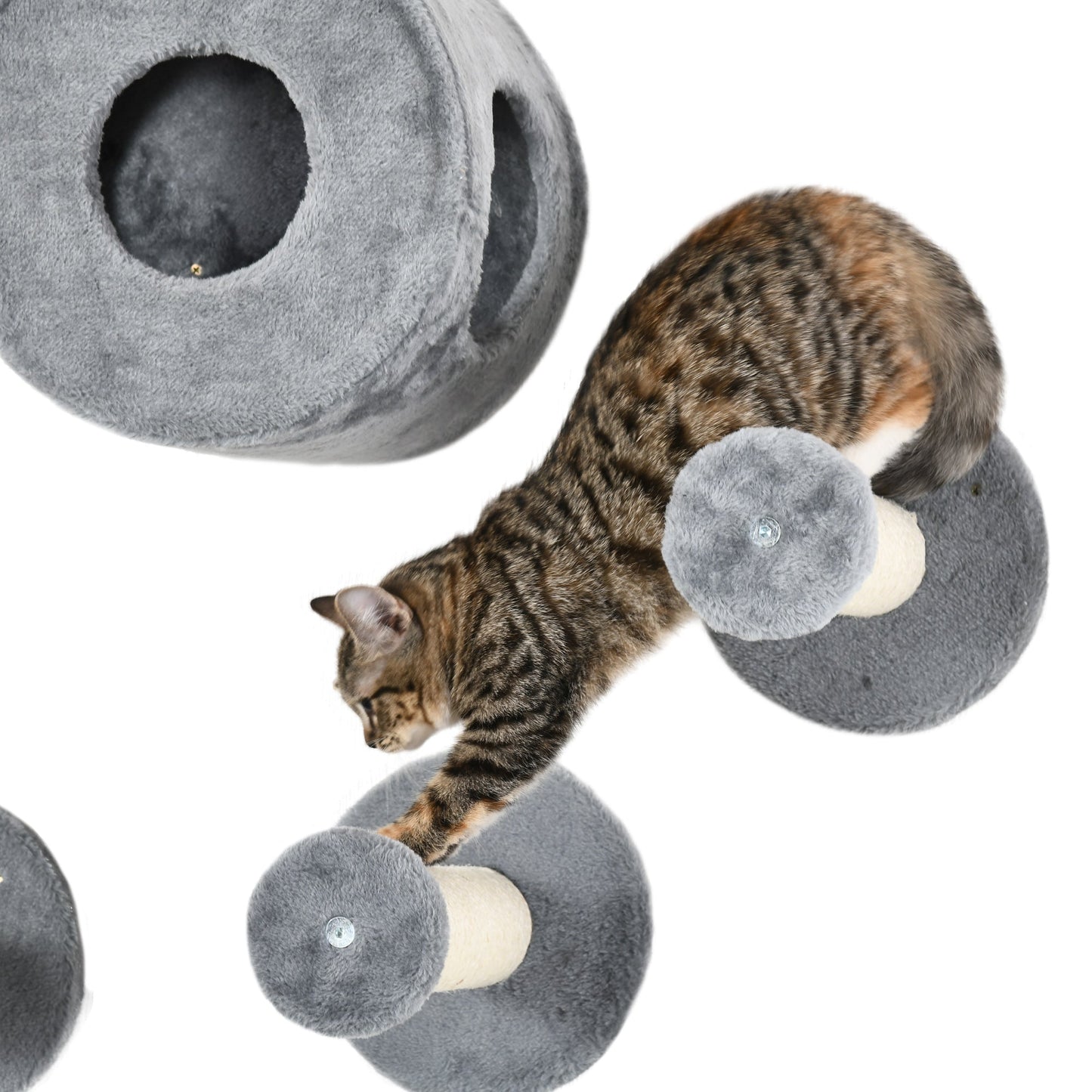 Pet Wall-mounted Climbing Shelf Set, Grey Cat Climbing Wall   at Gallery Canada