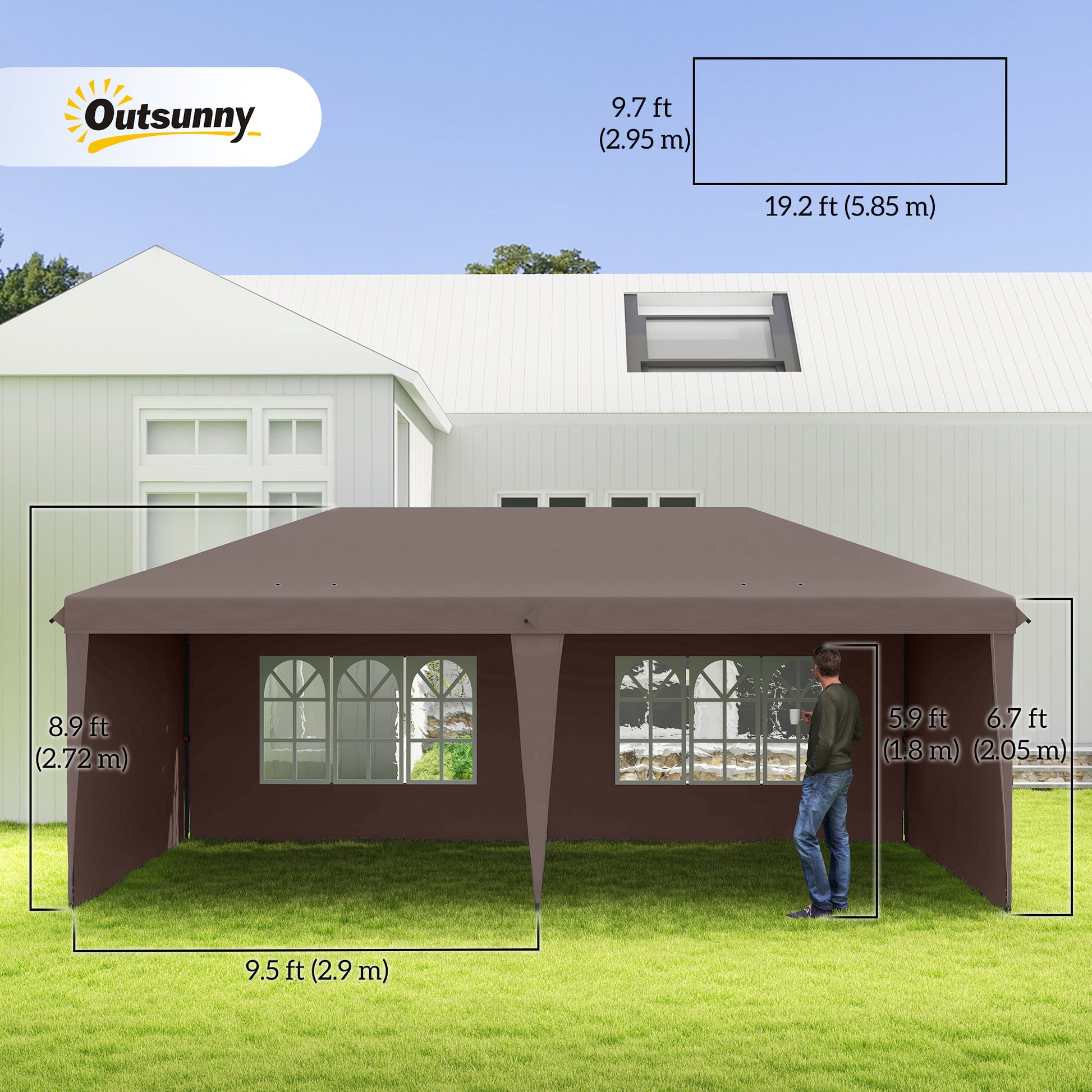 10' x 20' Outdoor Pop Up Canopy Tent Party Tent Instant Shelter W/ Carrying Bag, Coffee Pop Up Canopies at Gallery Canada