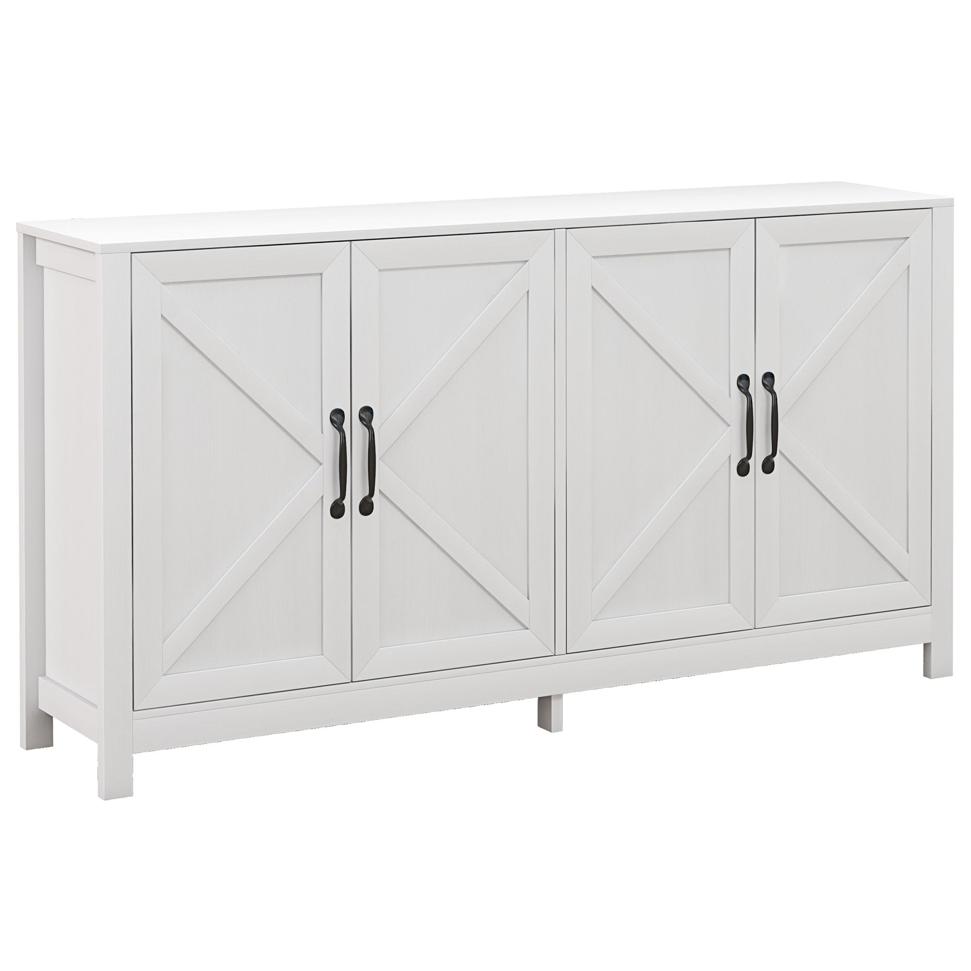 Sideboard Buffet, Storage Cabinet with Barn Door and Adjustable Shelf, TV Stand for TVs up to 65 Inches, White Bar Cabinets   at Gallery Canada