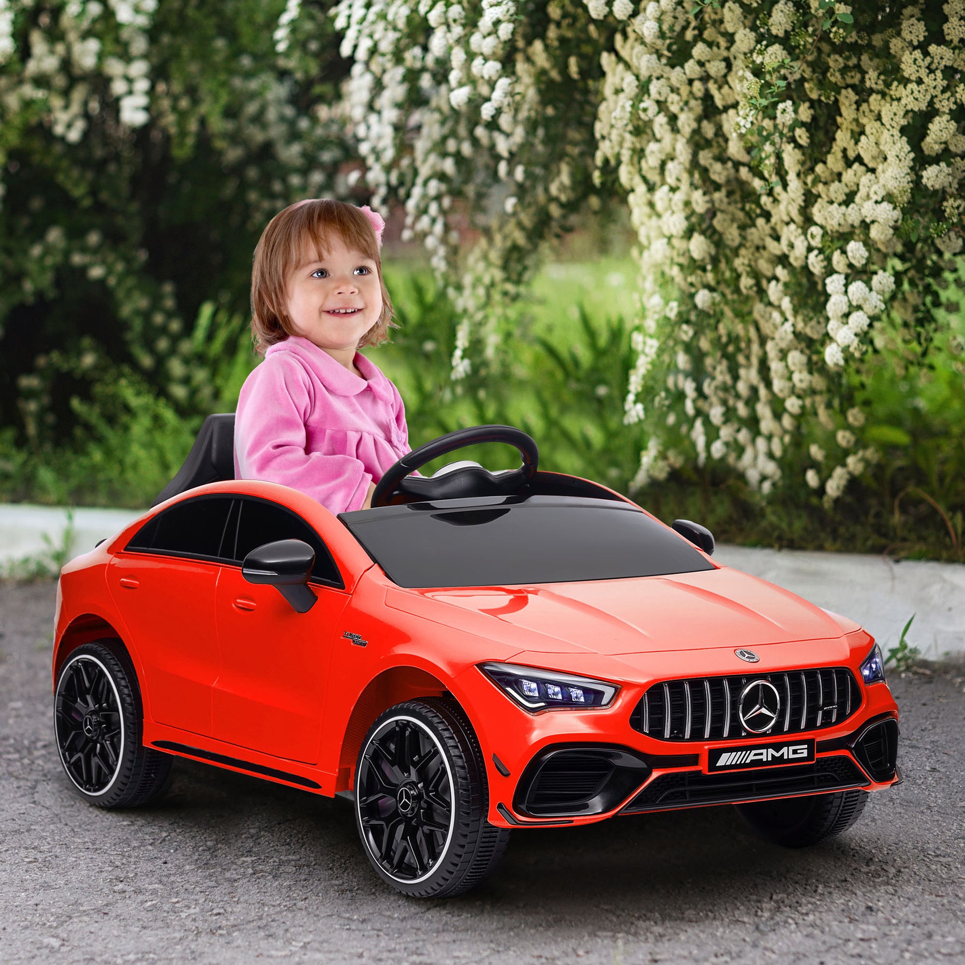 Mercedes-AMG Licensed 12V Ride on Car, Kids Electric Car with Remote Control, Spring Suspension, LED Lights, Red Electric Toy Cars   at Gallery Canada