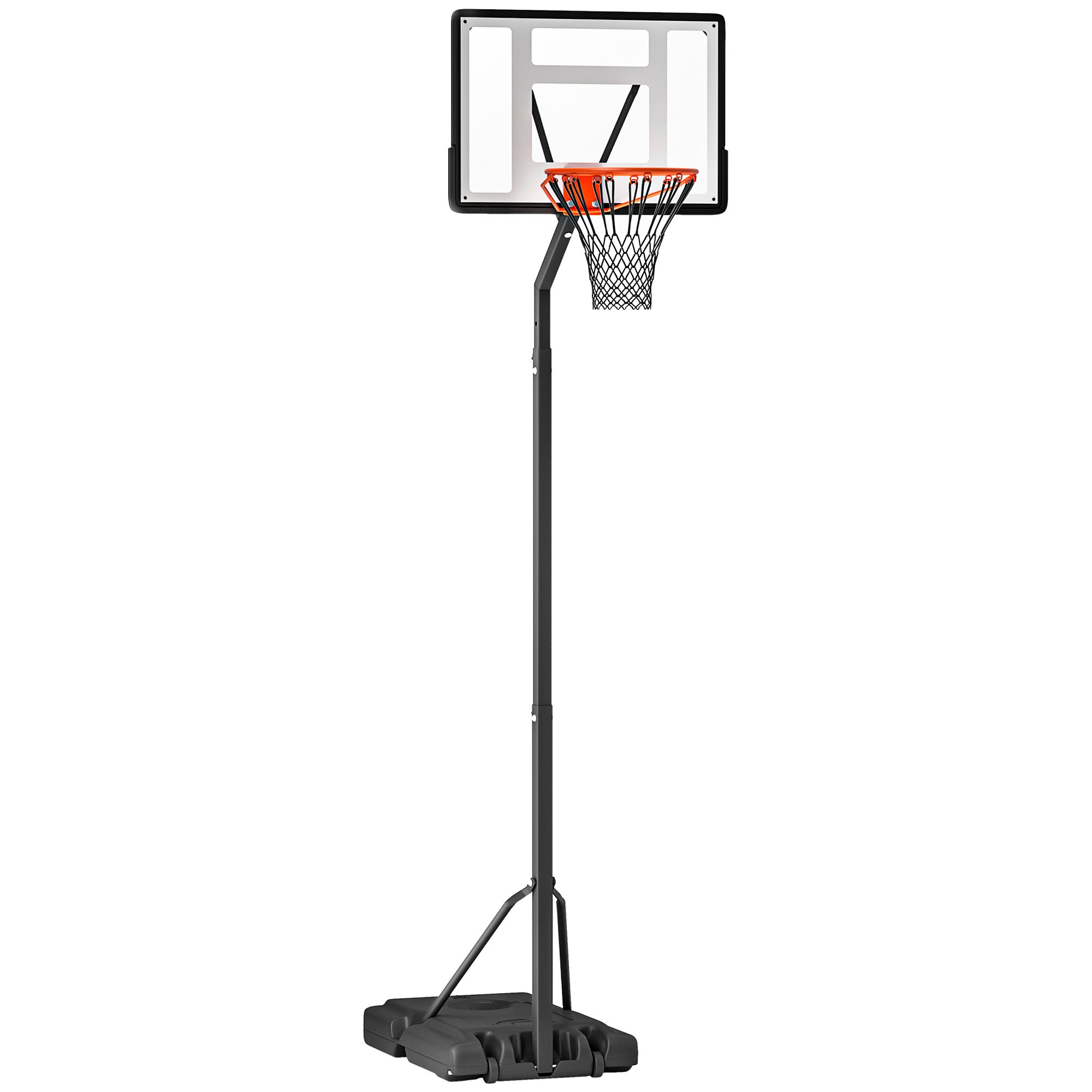 Portable Basketball Hoop Stand with Wheels, Height Adjustable 8FT-10FT for Outdoor Use, Black Basketball   at Gallery Canada