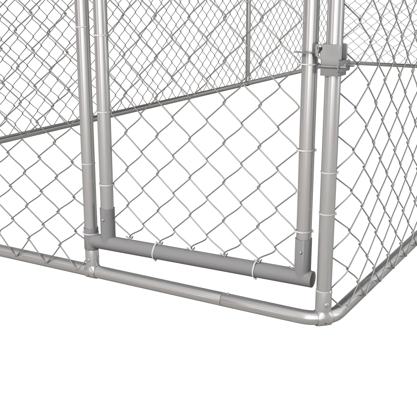 19.7' x 7.5' x 7.5' Outdoor Dog Kennel Dog Run with Waterproof, UV Resistant Cover for All-Sized Dogs, Silver Houses, Kennels & Pens   at Gallery Canada