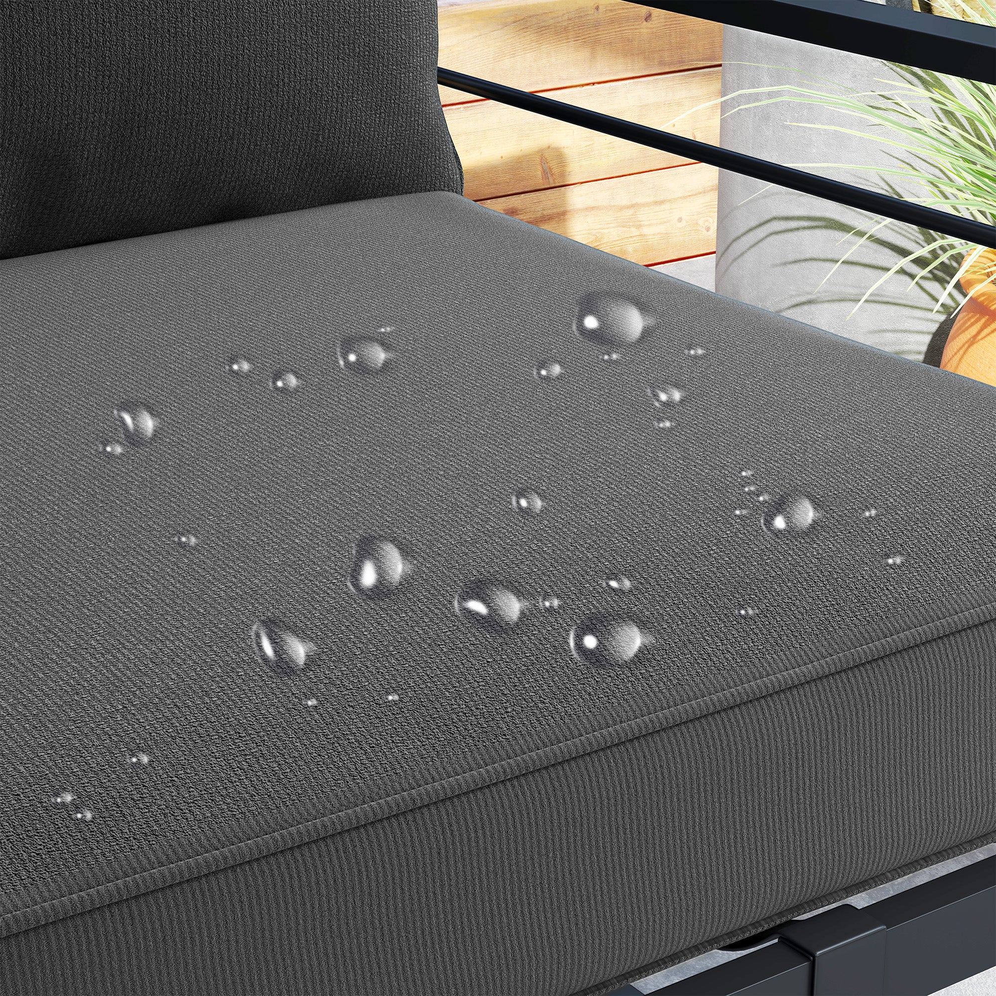 Patio Chair Cushions, Thick Deep Seat Outdoor Seat Cushion with Back Cushion, Charcoal Grey Patio Chair Cushions at Gallery Canada