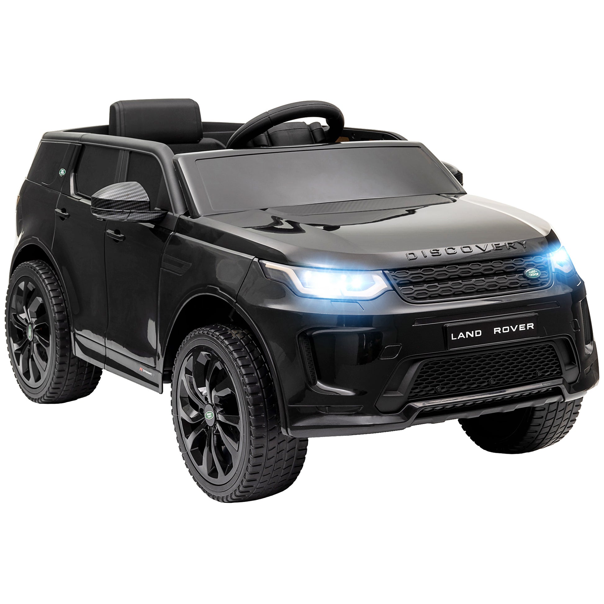 Land Rover Discovery Sport Licensed 12V Ride on Car w/ Remote, Soft Start, LED Lights, Music Horn, Black Electric Toy Cars   at Gallery Canada