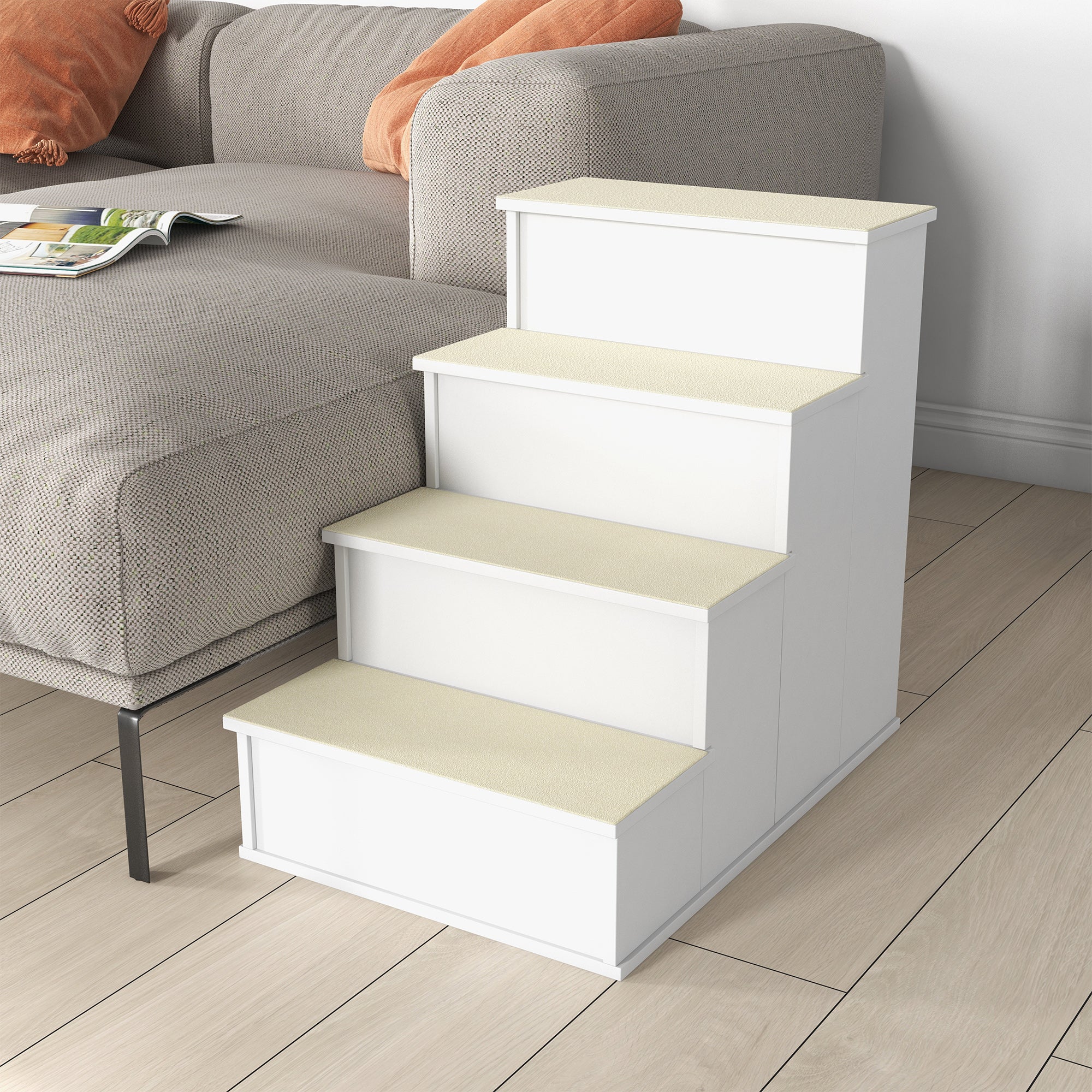 Dog Steps Pet Stairs for Bed Cat Ladder for Couch with Non-Slip Carpet, 15.7