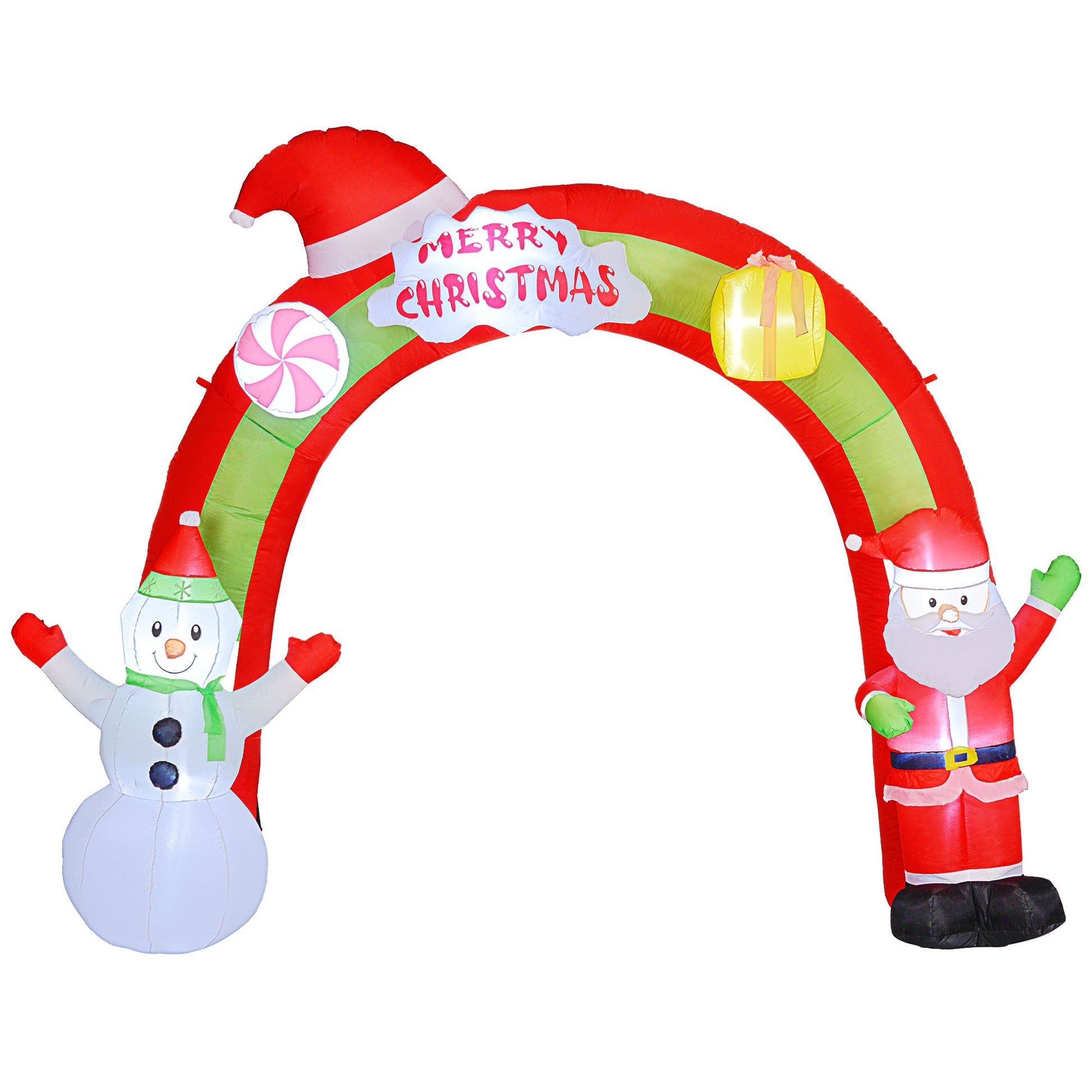 10FT Christmas Inflatable Archway, Outdoor Xmas Blow Up Santa Claus and Snowman Arch with Built-in LED Lights for Yard Christmas Inflatables at Gallery Canada